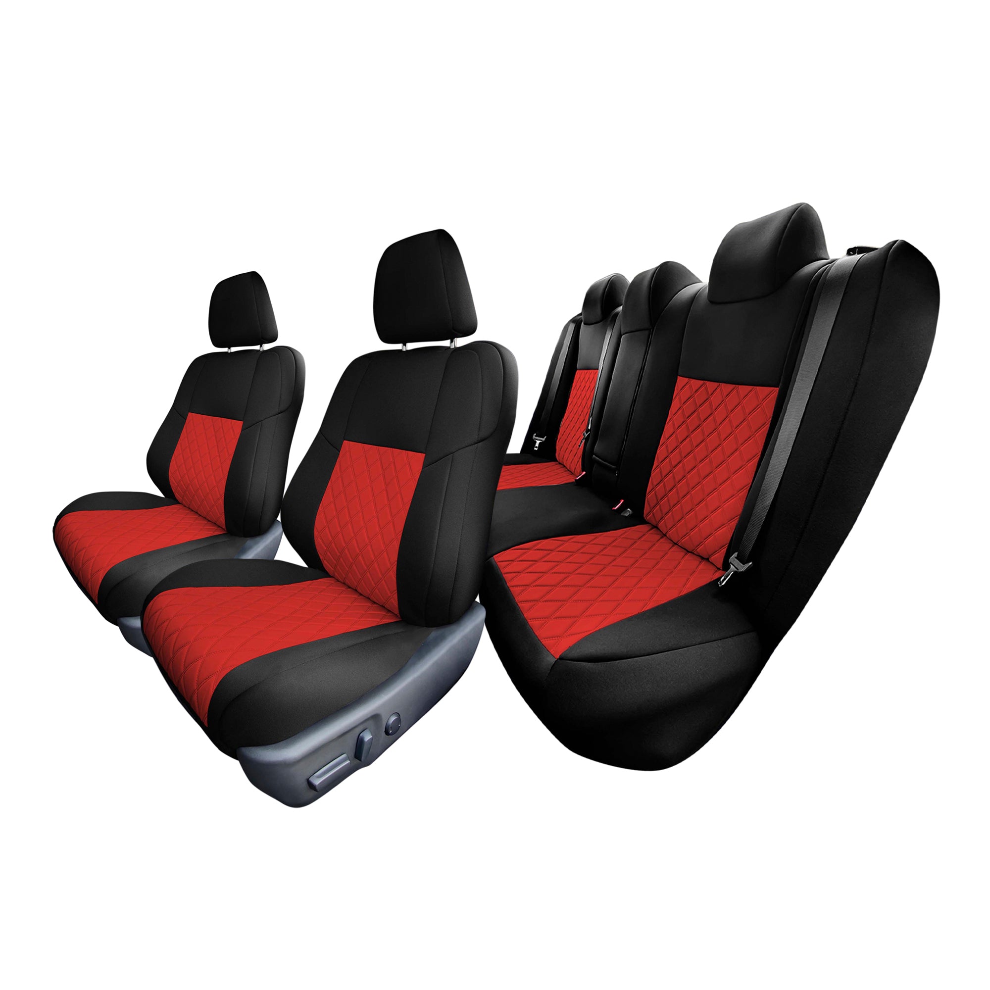 Toyota Camry LE | SE | XSE | XLE  2012-2017 - Full Set Seat Covers - Red Ultraflex Neoprene