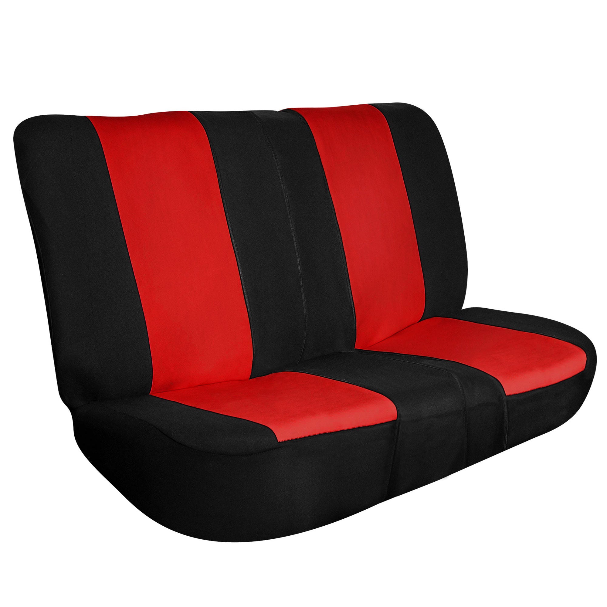 Full Coverage Flat Cloth Seat Covers - Rear Red