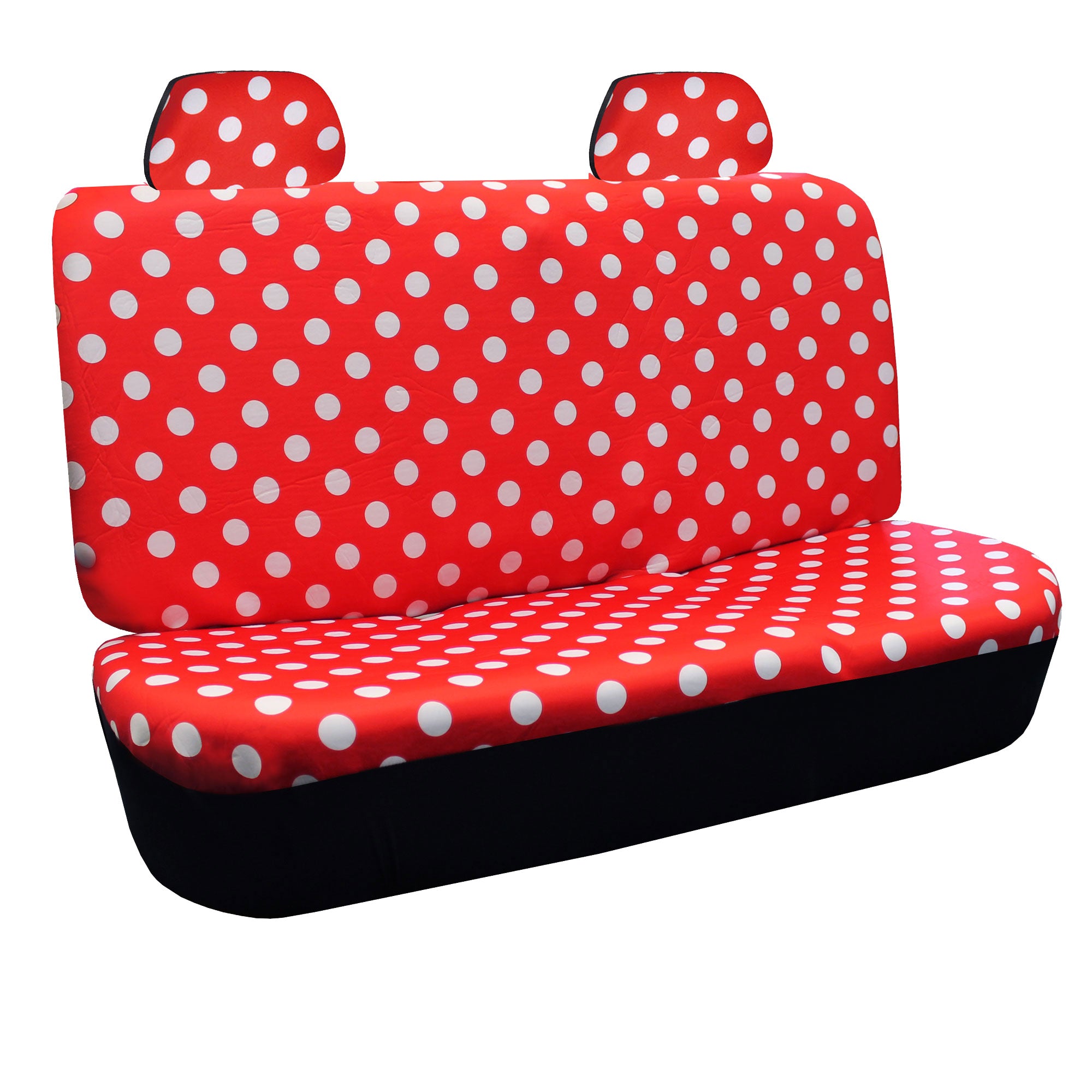 Polka Dots Bench Seat Covers - 2 Tone Polka Dots - Red