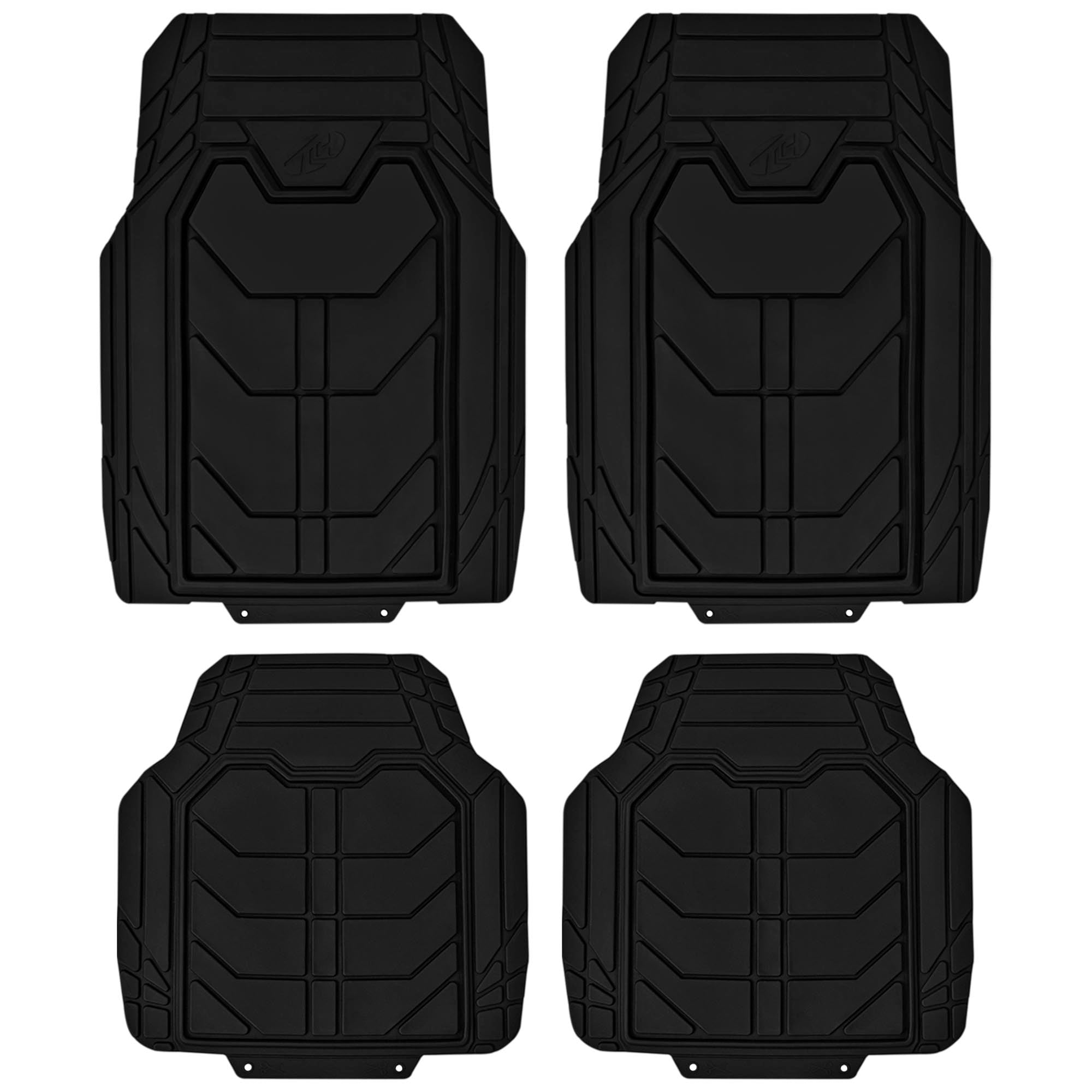 Bold Geometric Car Floor Mats - Full Set Black