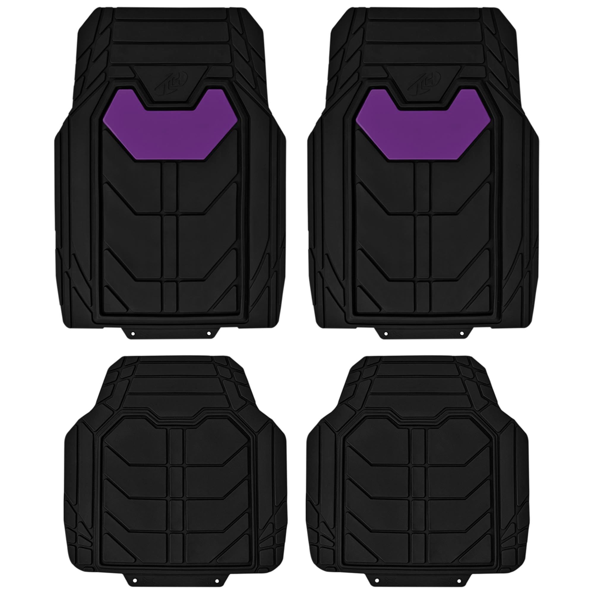 Bold Geometric Car Floor Mats - Full Set Purple