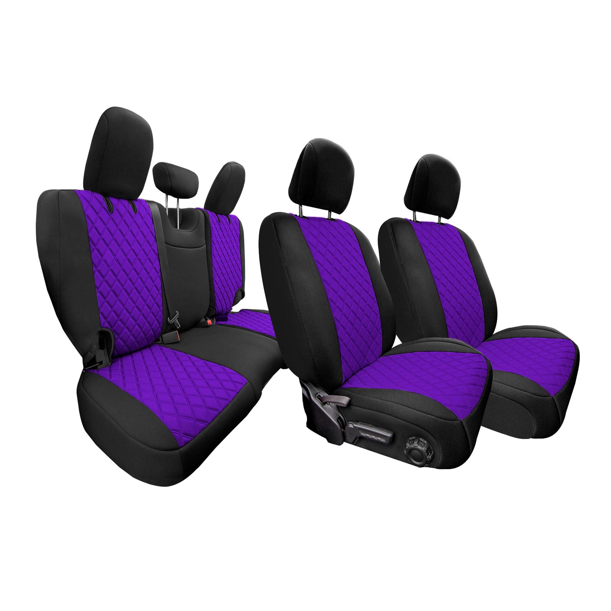 Full Set Seat Covers For 2008-2010 Jeep Wrangler 4-Door – Black Synthetic Leather