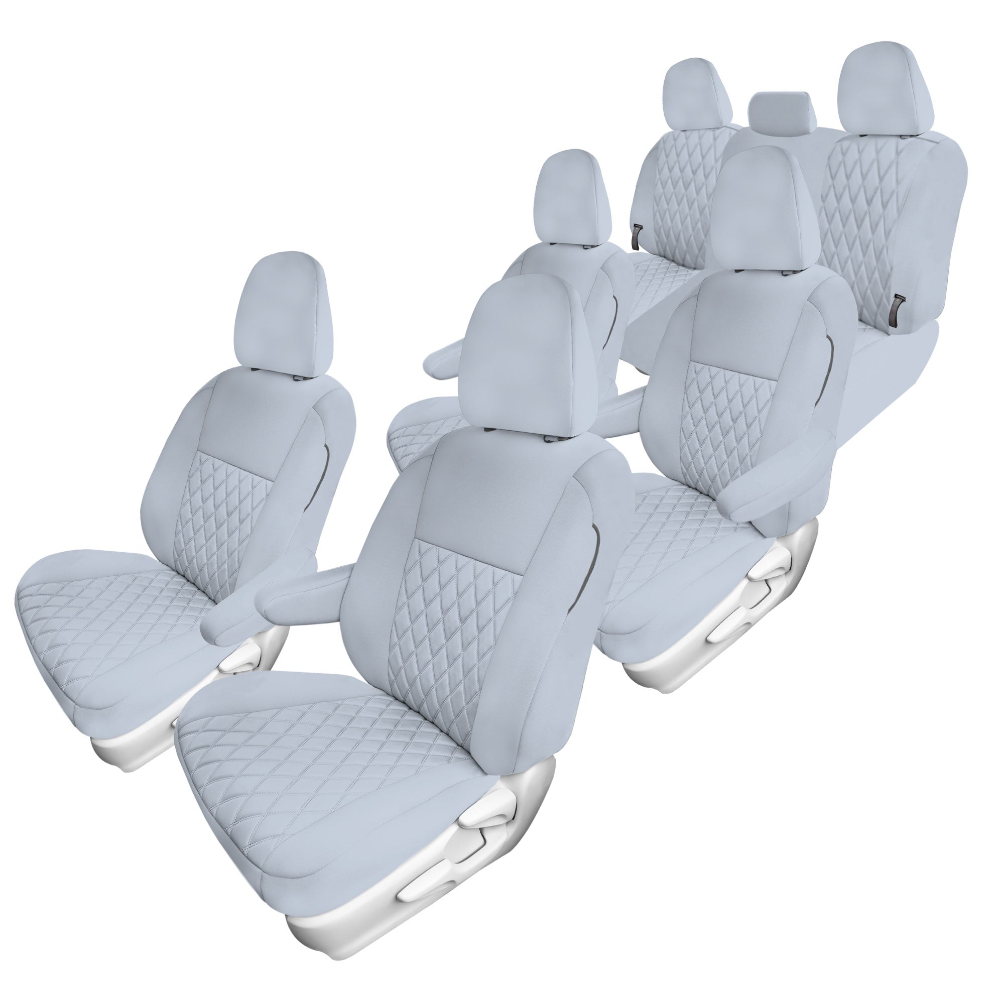 Toyota Sienna - 2011 - 2020  - Full Set Seat Covers - Solid Gray Ultraflex Neoprene