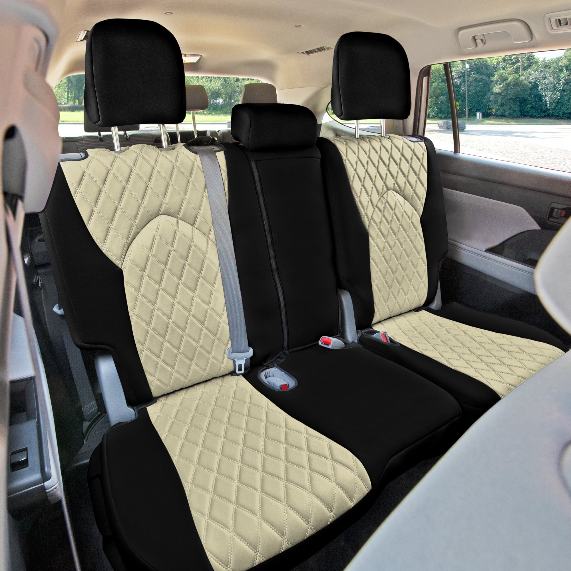 Toyota Highlander - 2020 - 2024  - 2nd Row Set Seat Covers - Beige Ultraflex Neoprene