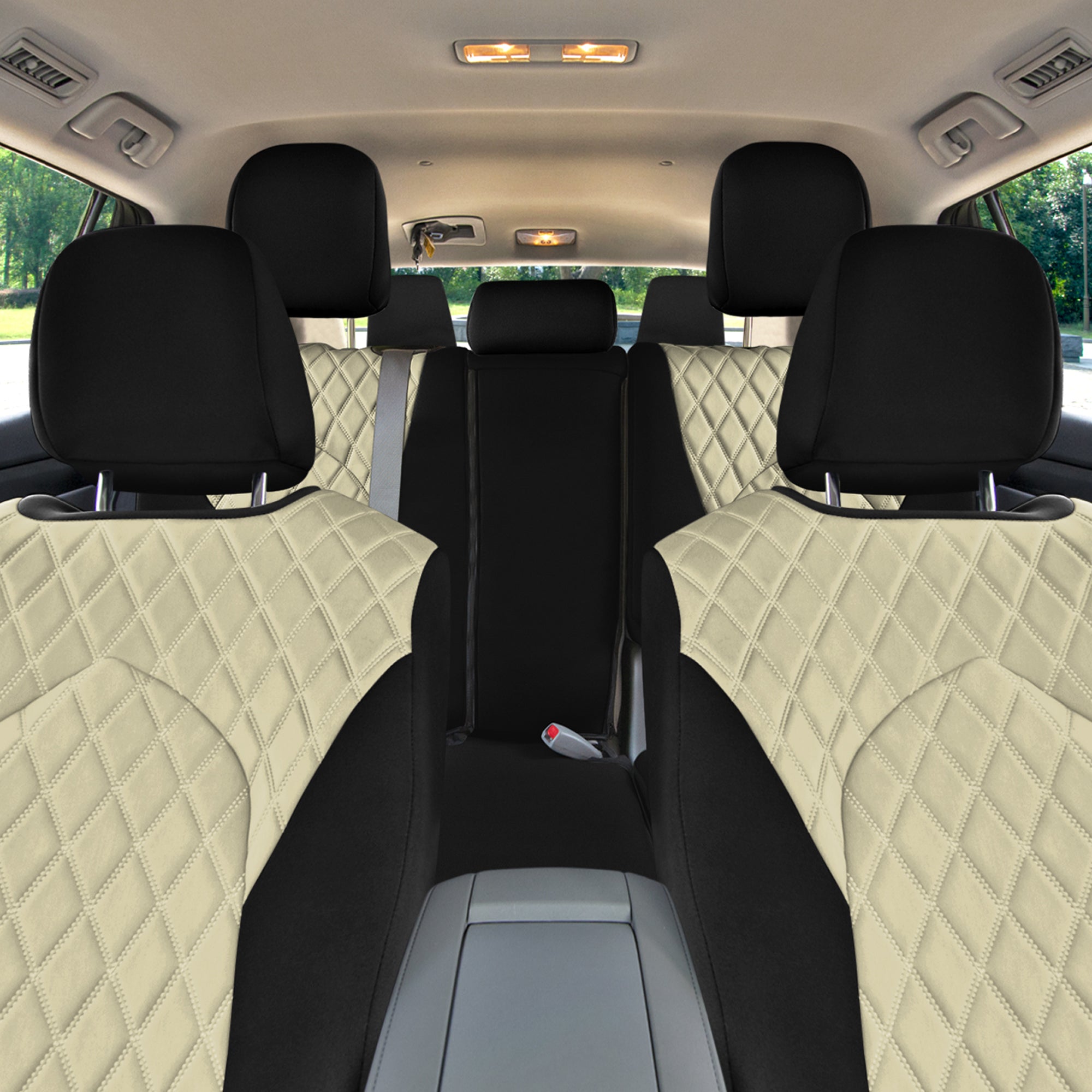 Toyota Highlander - 2020 - 2024  - Full Set Seat Covers - Beige Ultraflex Neoprene