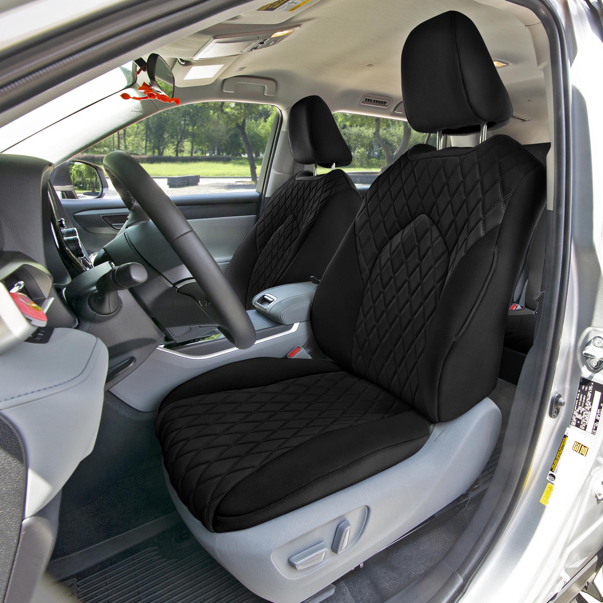 Toyota Highlander - 2020 - 2024  - Front Set Seat Covers - Black Ultraflex Neoprene