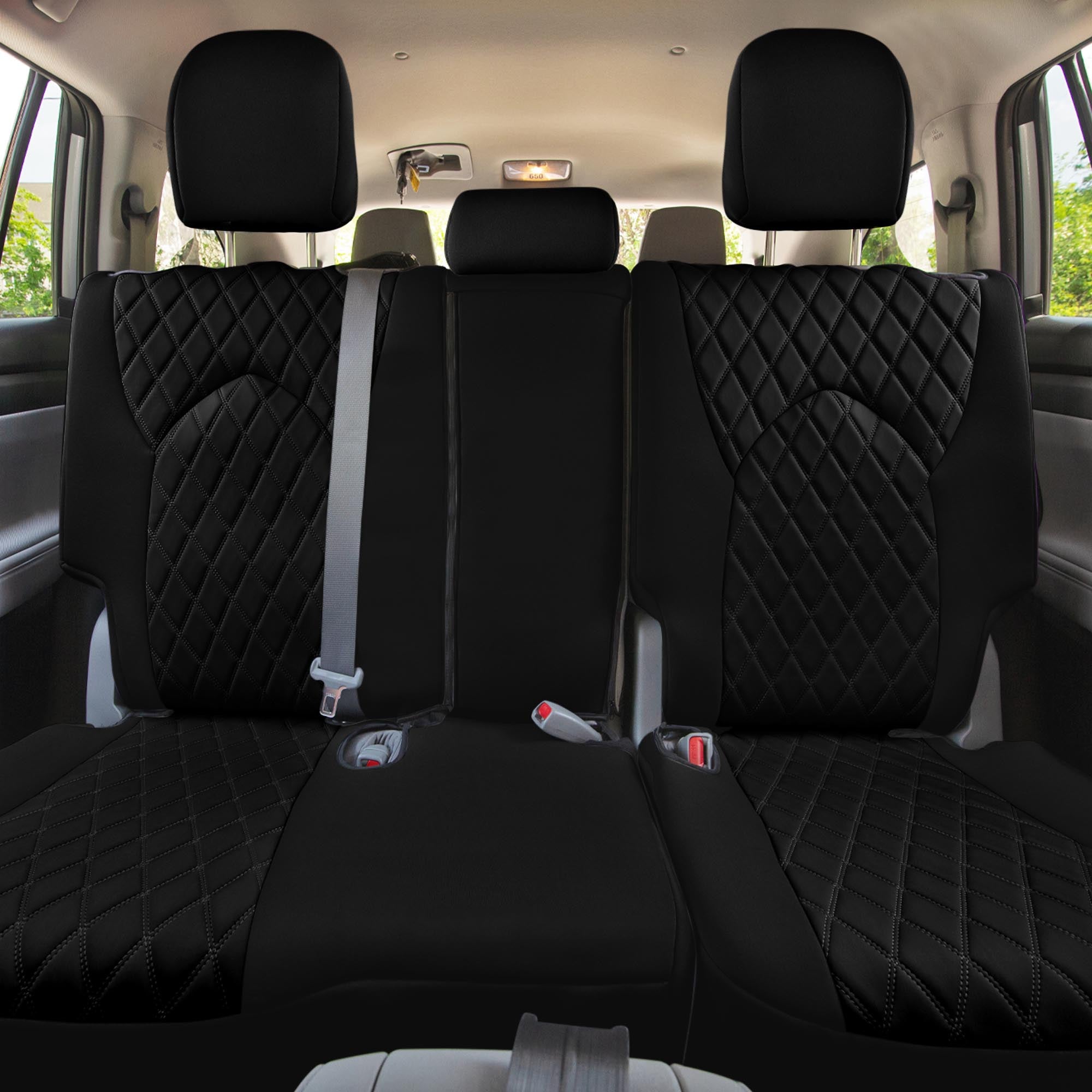 Toyota Highlander - 2020 - 2024  - 2nd Row Set Seat Covers - Black Ultraflex Neoprene