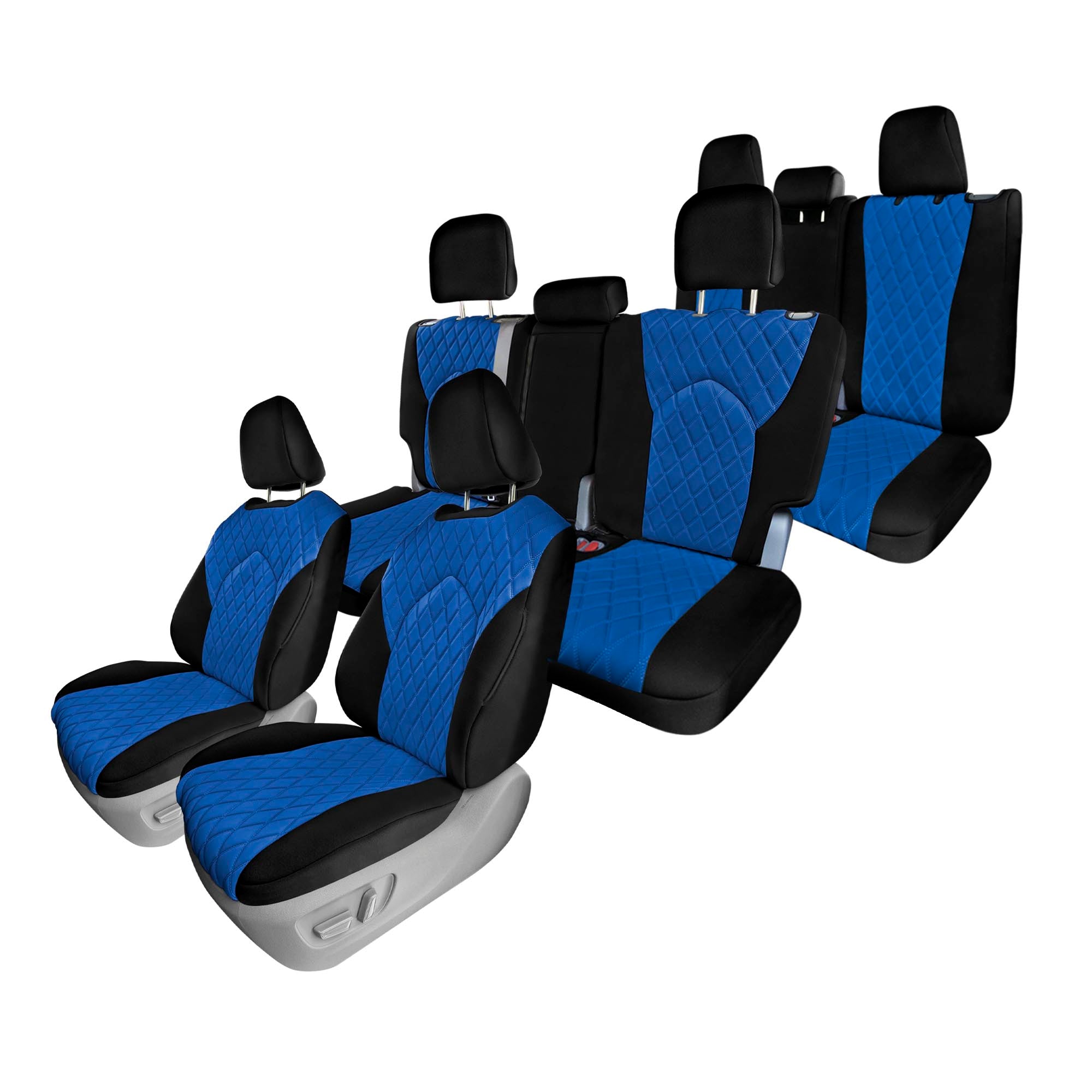 Toyota Highlander - 2020 - 2024  - Full Set Seat Covers - Blue Ultraflex Neoprene
