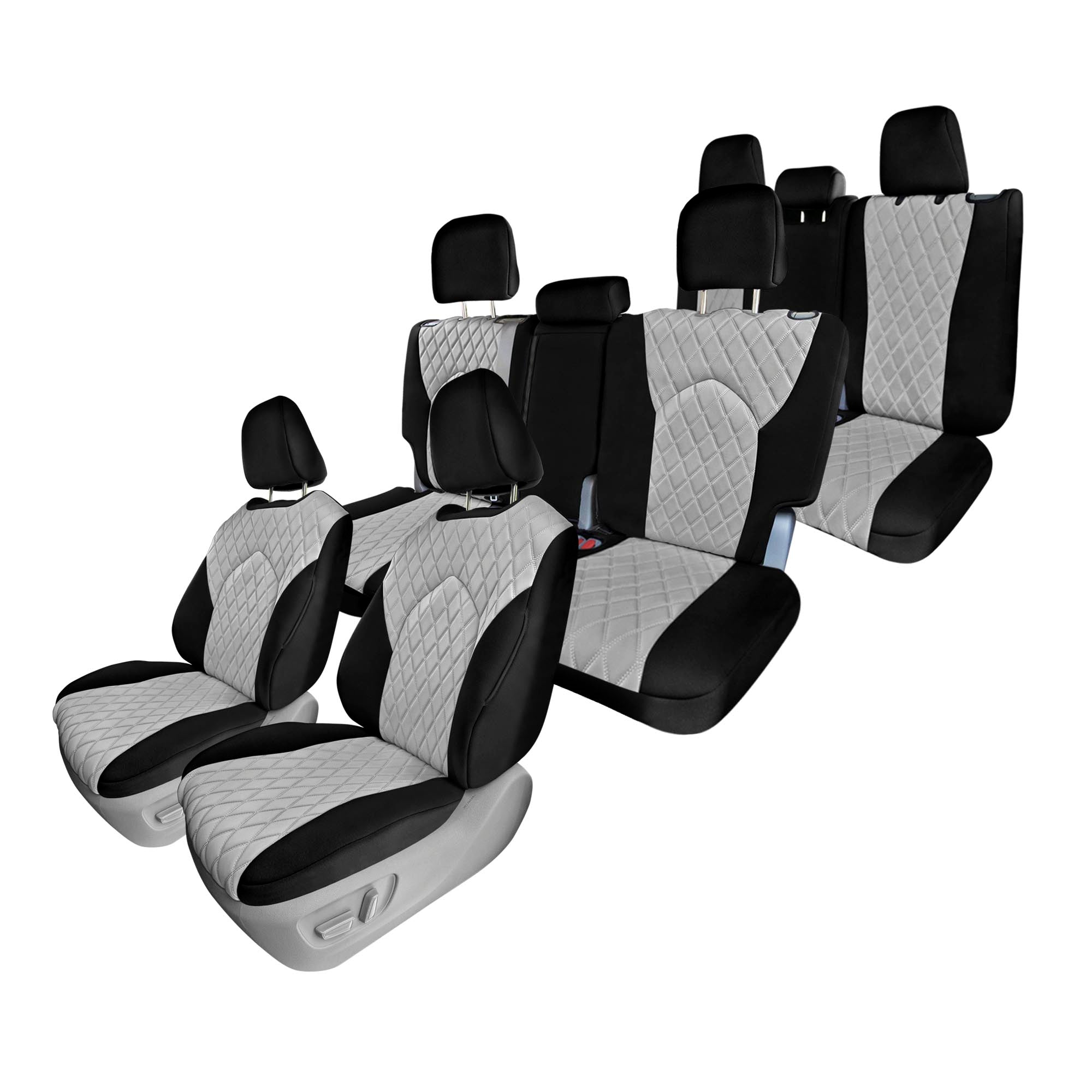 Toyota Highlander - 2020 - 2024  - Full Set Seat Covers - Gray Ultraflex Neoprene