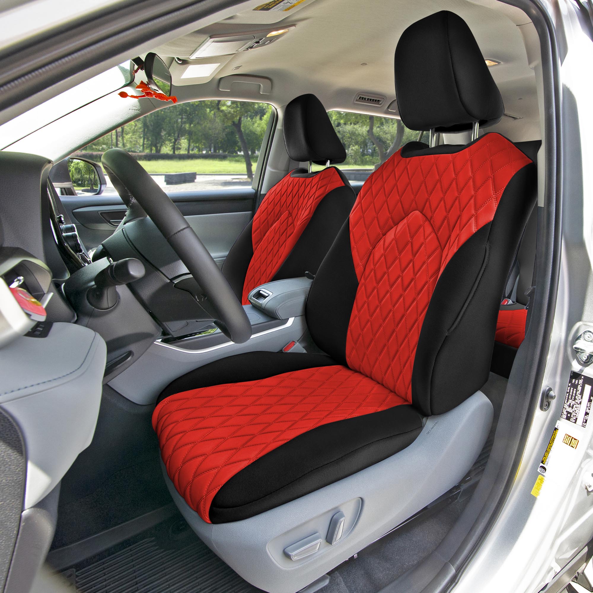 Toyota Highlander - 2020 - 2024  - Front Set Seat Covers - Red Ultraflex Neoprene