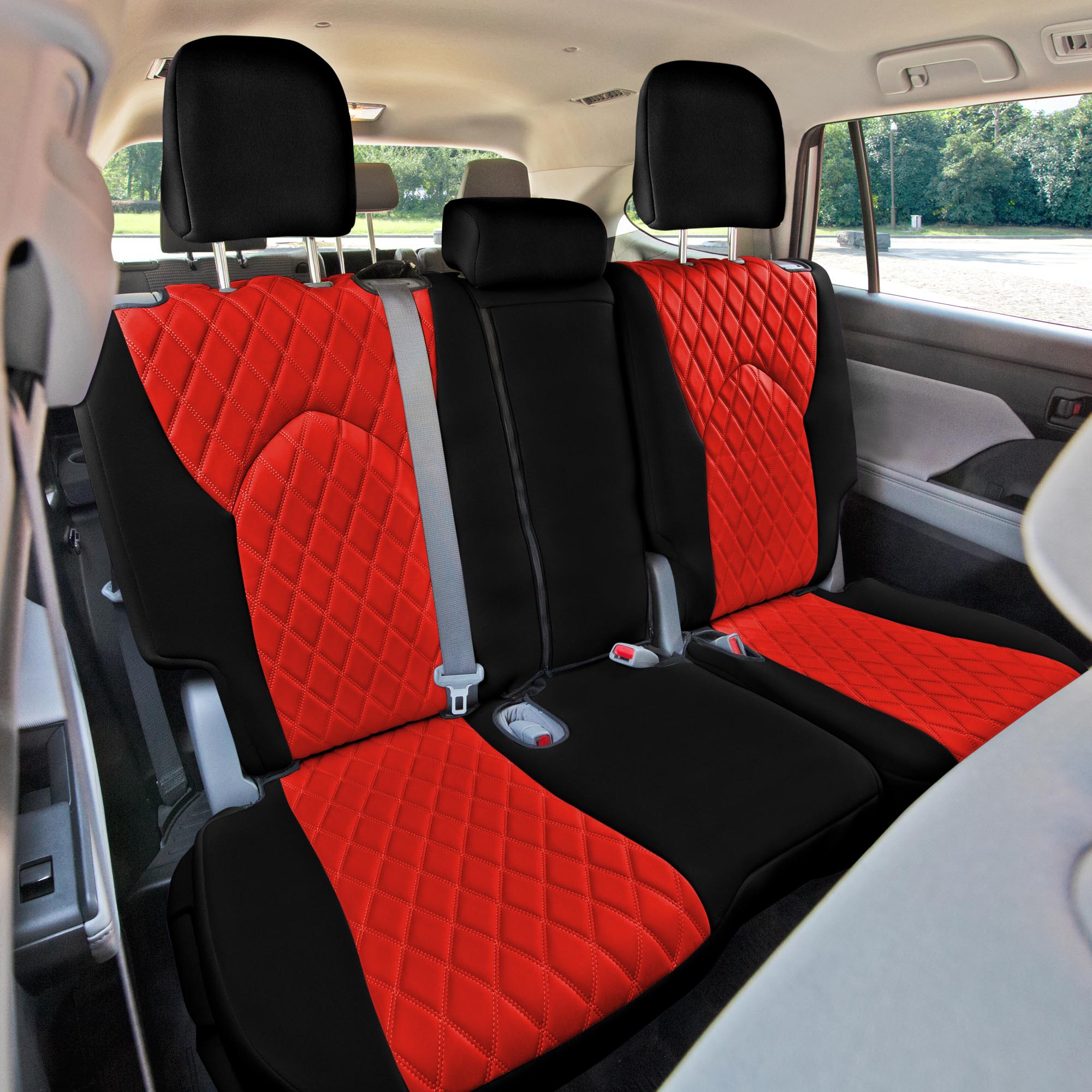 Toyota Highlander - 2020 - 2024  - 2nd Row Set Seat Covers - Red Ultraflex Neoprene