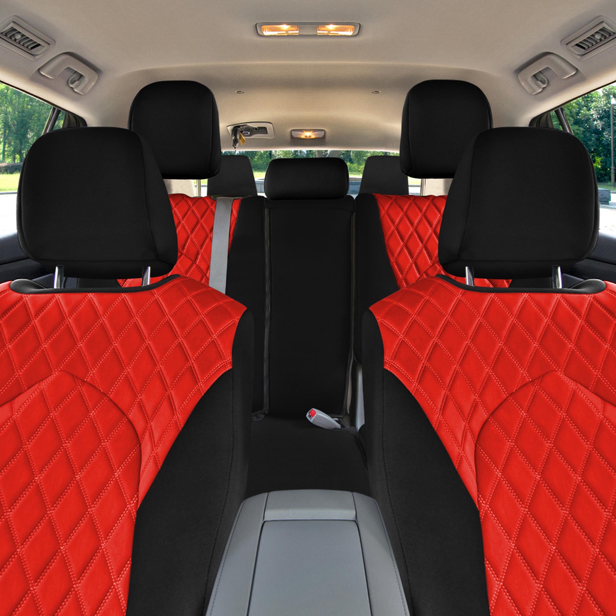 Toyota Highlander - 2020 - 2024  - Full Set Seat Covers - Red Ultraflex Neoprene