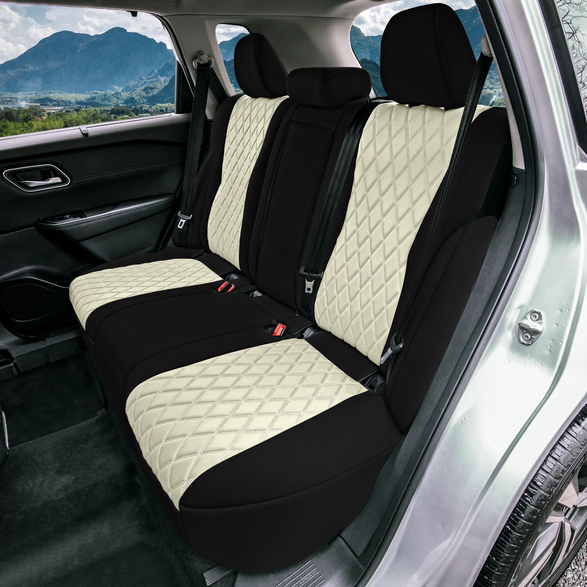 Nissan Rogue - 2020-2024 - Rear Set Seat Covers - Beige Ultraflex Neoprene