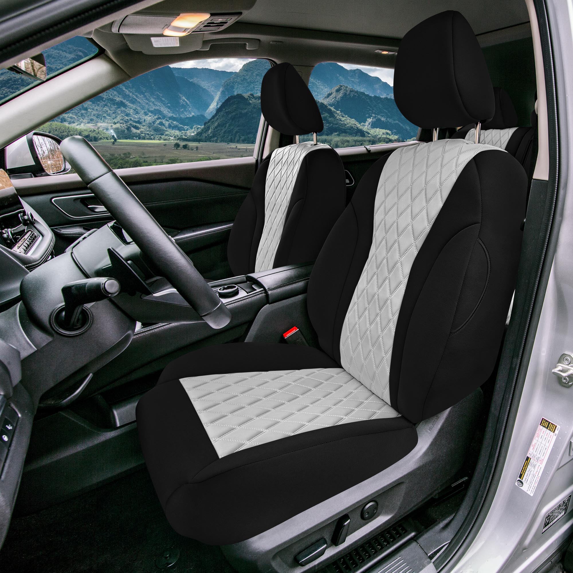 Nissan Rogue - 2020-2024 - Front Set Seat Covers - Gray Ultraflex Neoprene