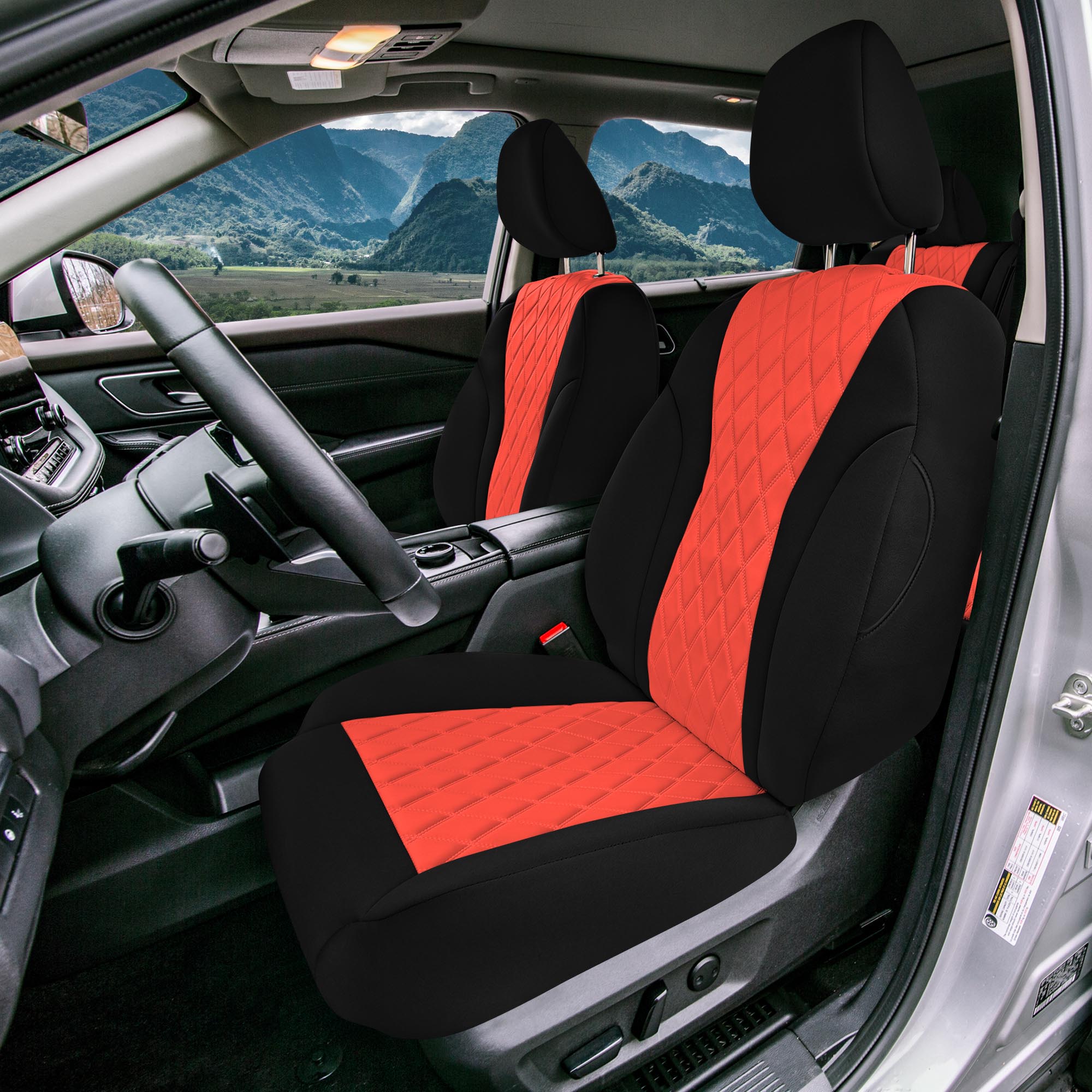 Nissan Rogue - 2020-2024 - Front Set Seat Covers - Red Ultraflex Neoprene