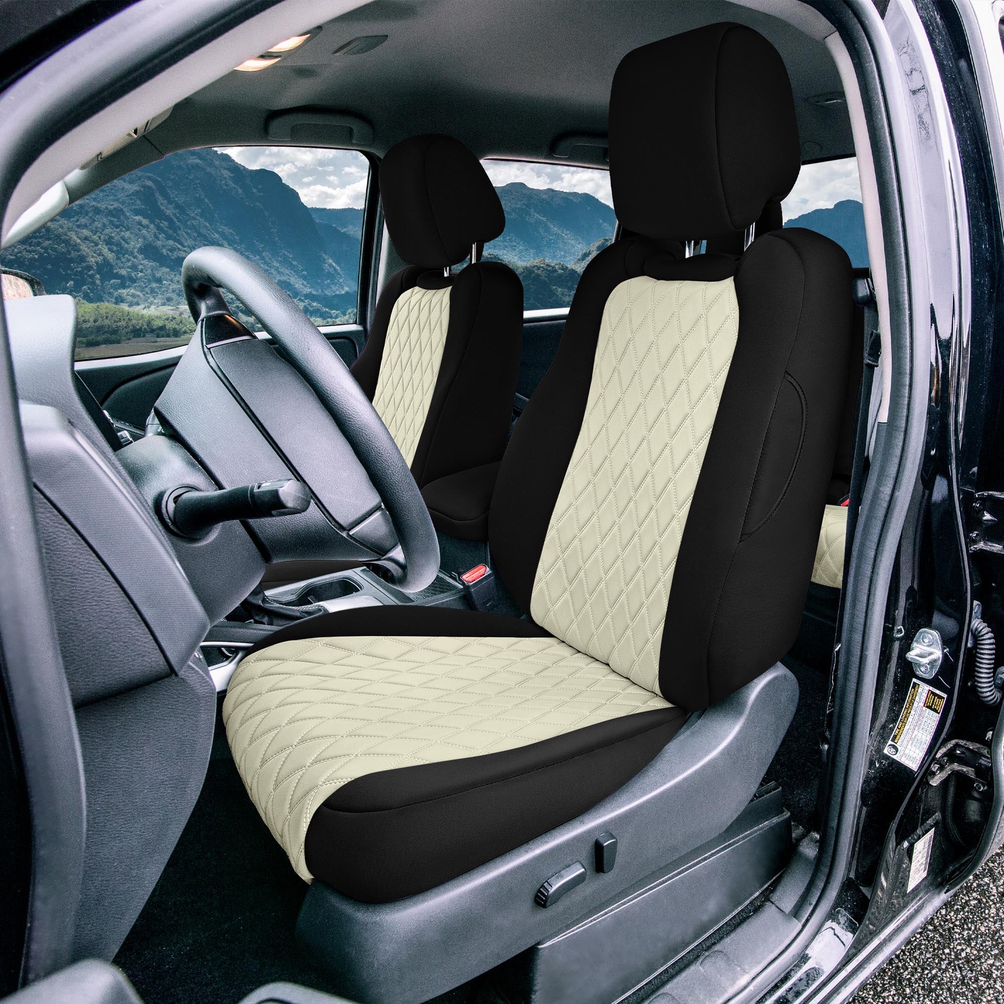Nissan Titan King Cab/Crew Cab - 2017-2022 - Full Set Seat Covers - Beige Ultraflex Neoprene