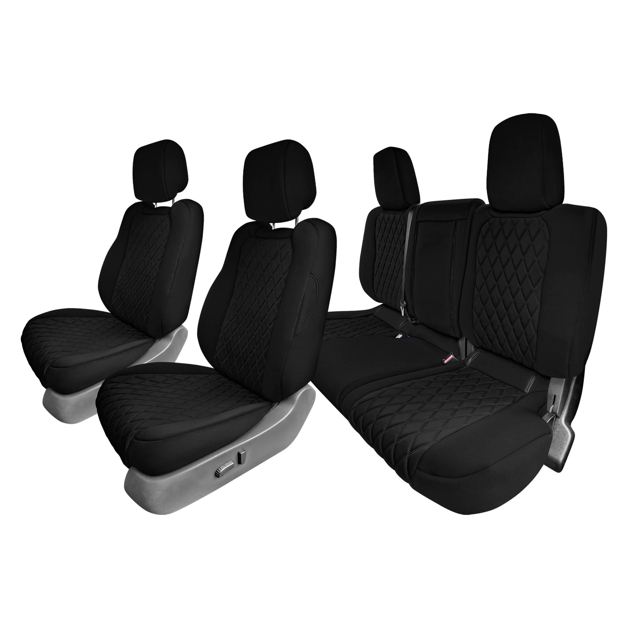 Nissan Titan King Cab/Crew Cab - 2017-2022 - Full Set Seat Covers - Black Ultraflex Neoprene