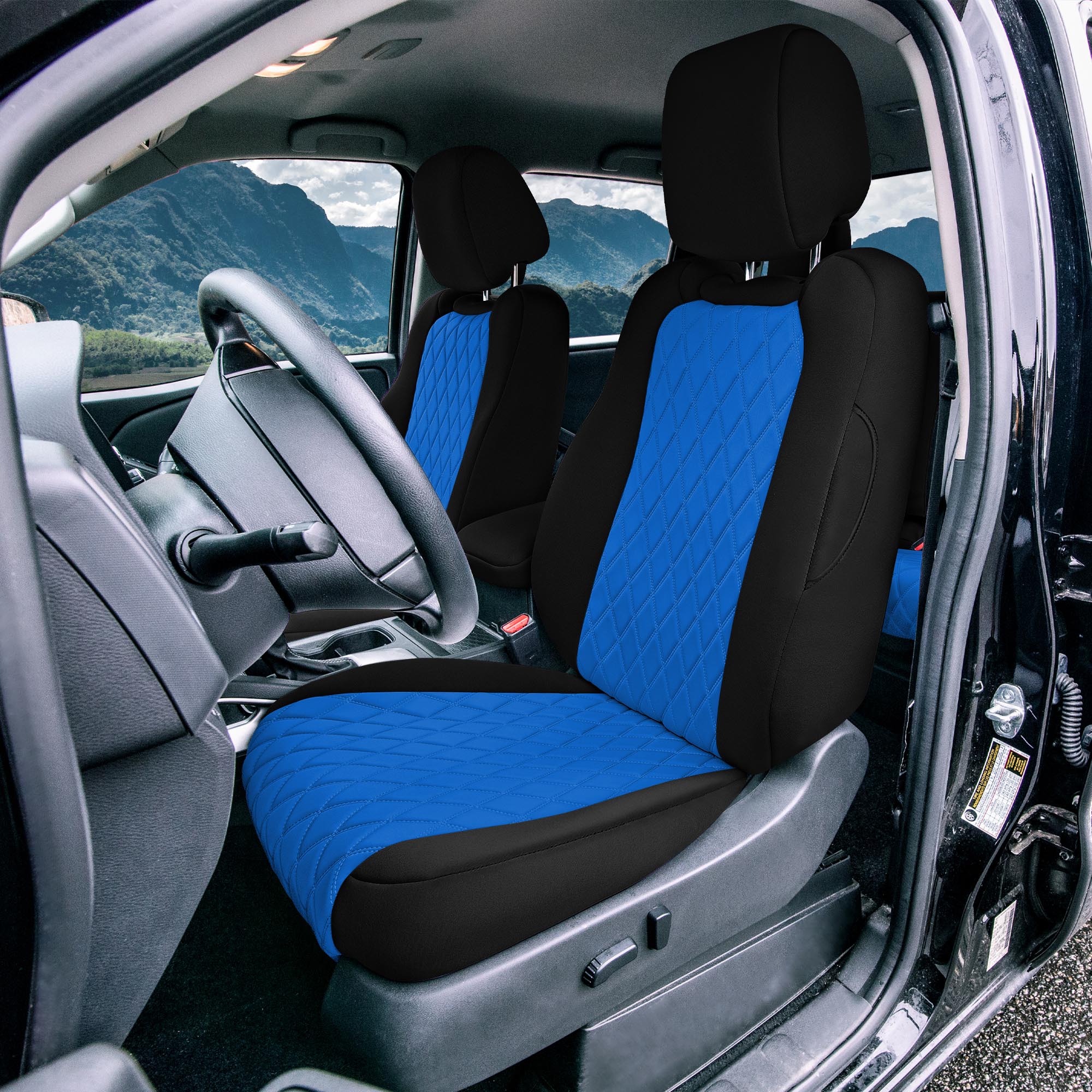 Nissan Titan King Cab/Crew Cab - 2017-2022 - Front Set Seat Covers - Blue Ultraflex Neoprene