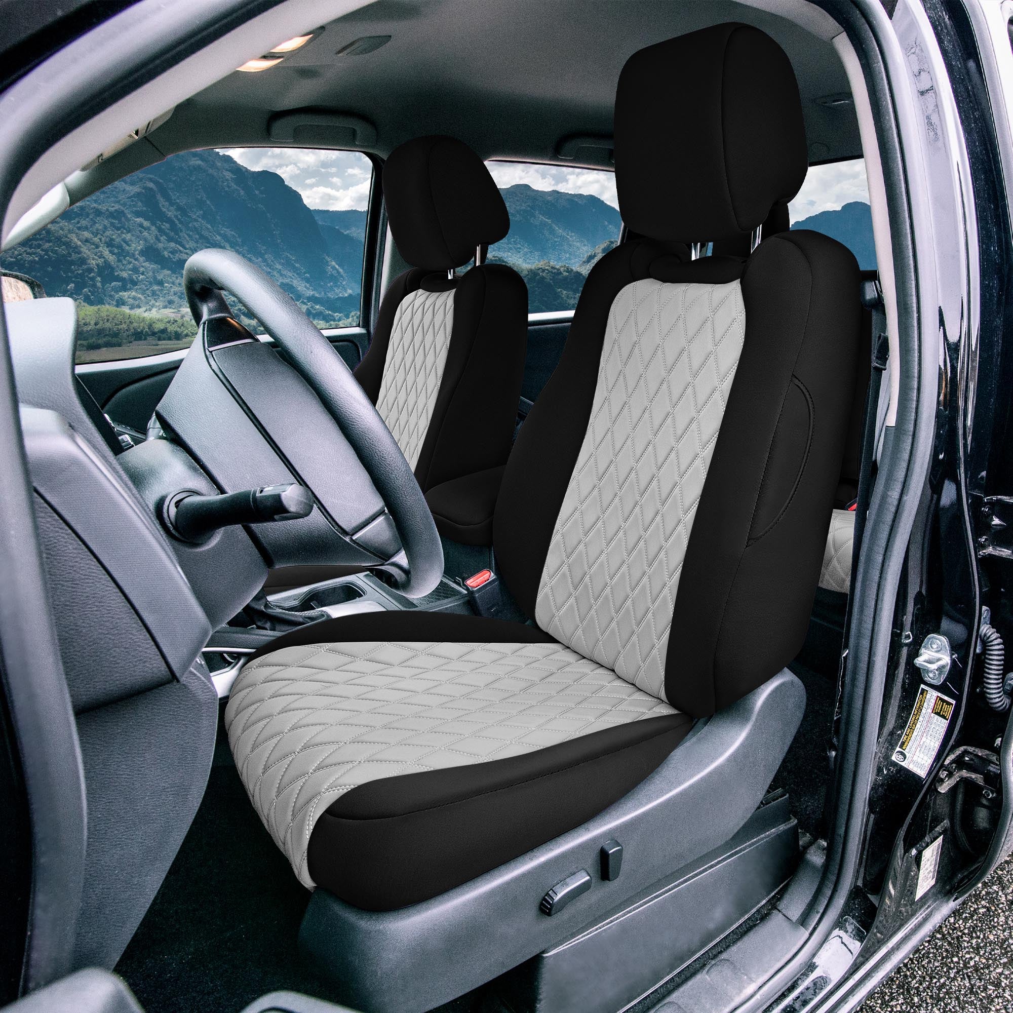 Nissan Titan King Cab/Crew Cab - 2017-2022 - Front Set Seat Covers - Gray Ultraflex Neoprene