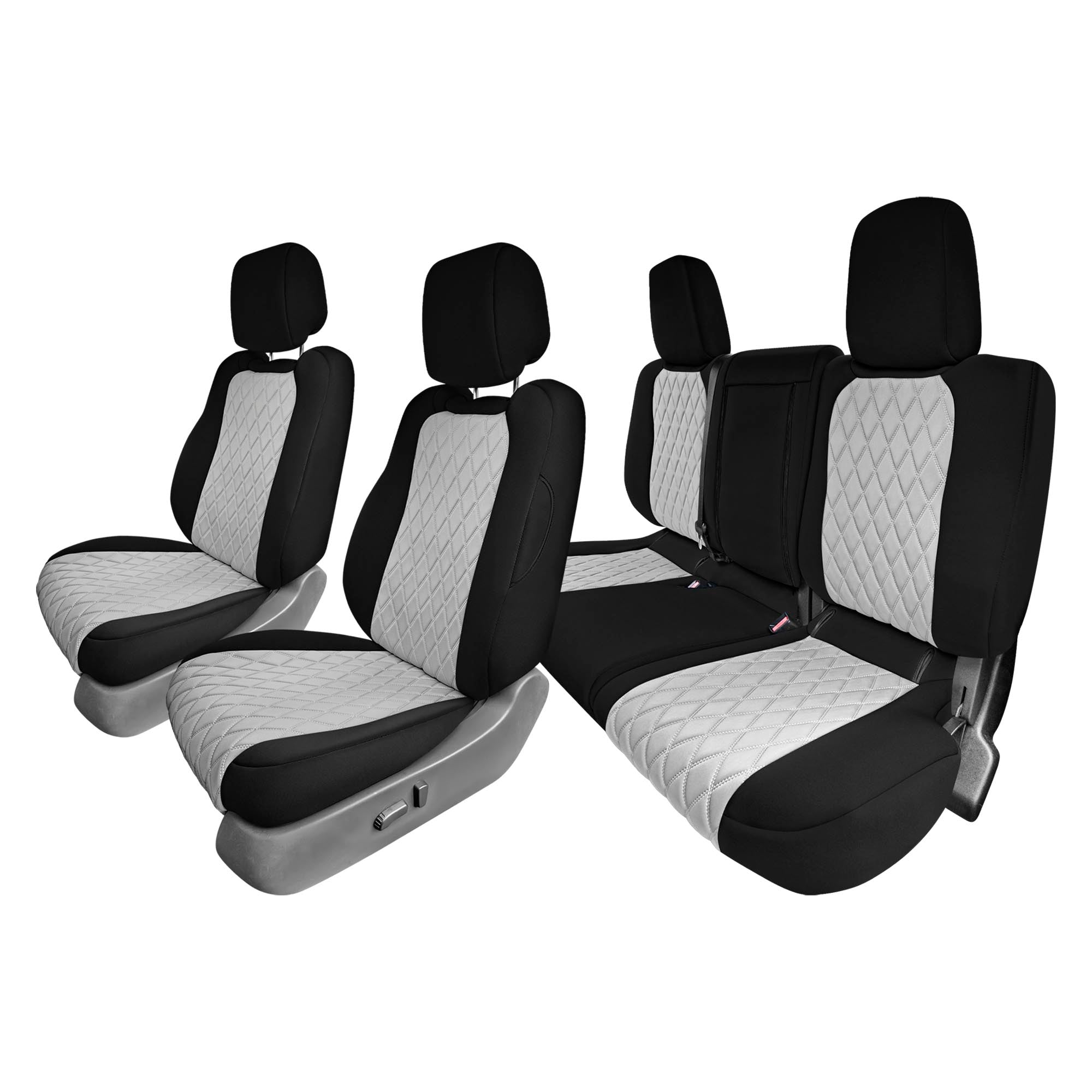 Nissan Titan King Cab/Crew Cab - 2017-2022 - Full Set Seat Covers - Gray Ultraflex Neoprene