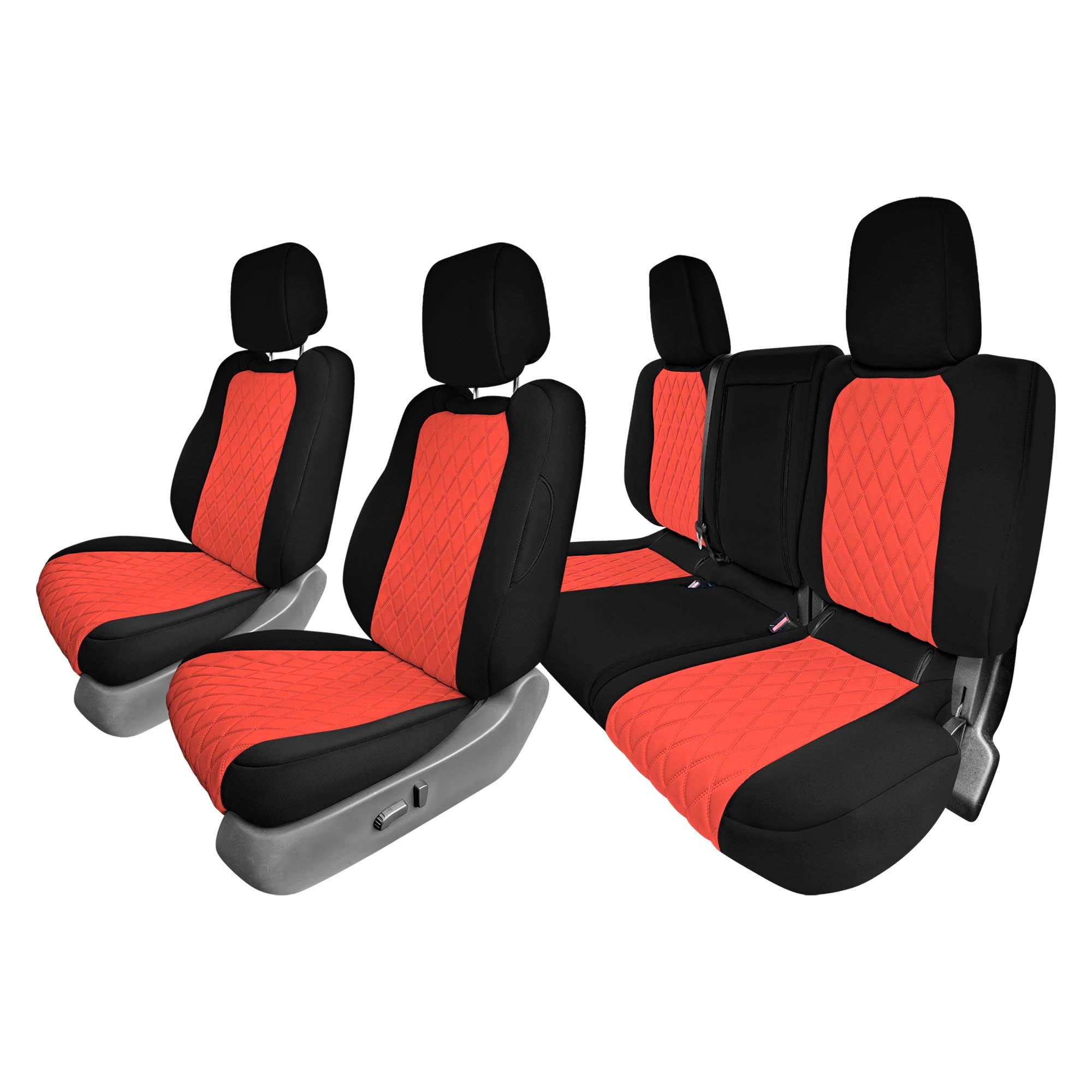 Nissan Titan King Cab/Crew Cab - 2017-2022 - Full Set Seat Covers - Red Ultraflex Neoprene