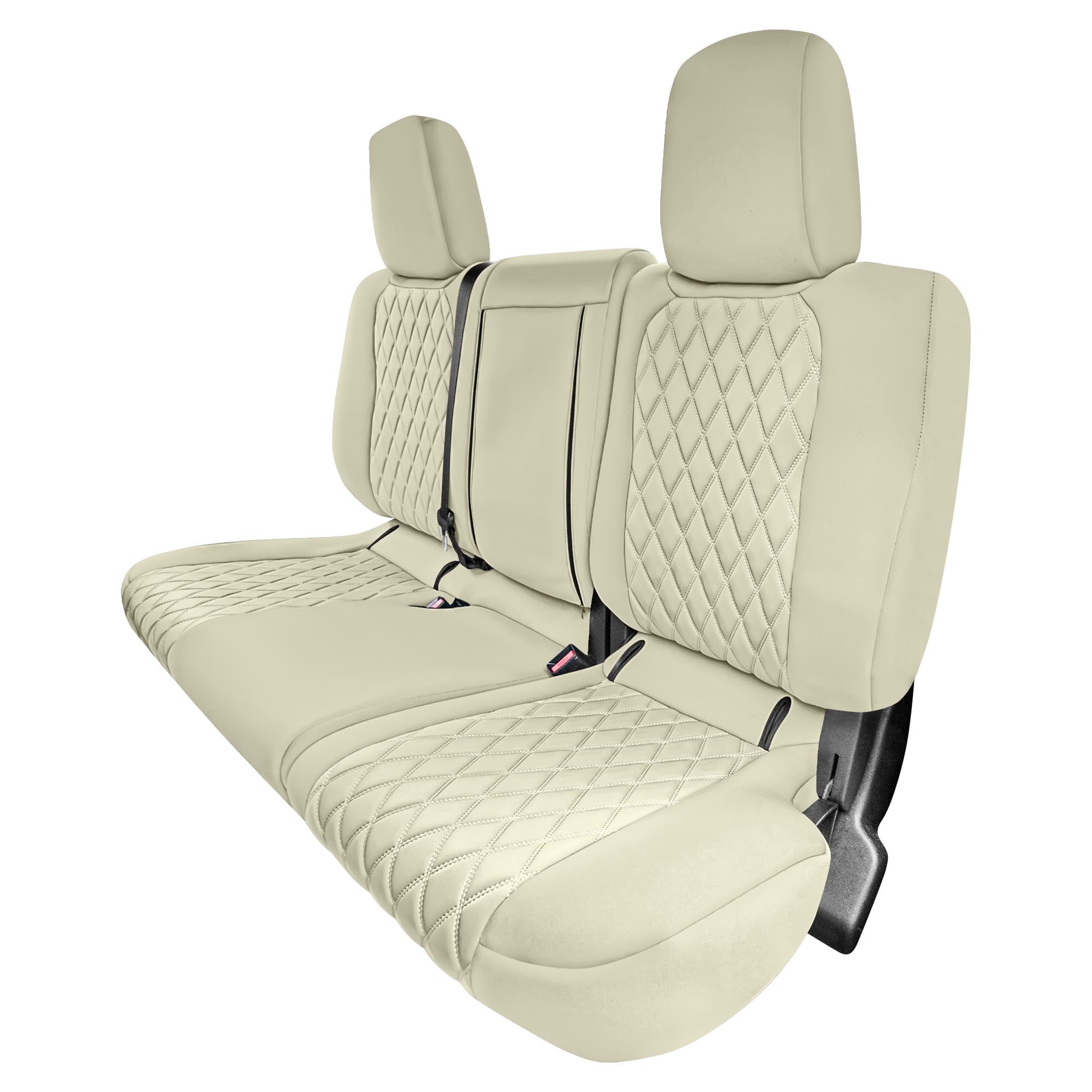 Nissan Titan King Cab/Crew Cab - 2017-2022 - Rear Set Seat Covers - Solid Beige Ultraflex Neoprene