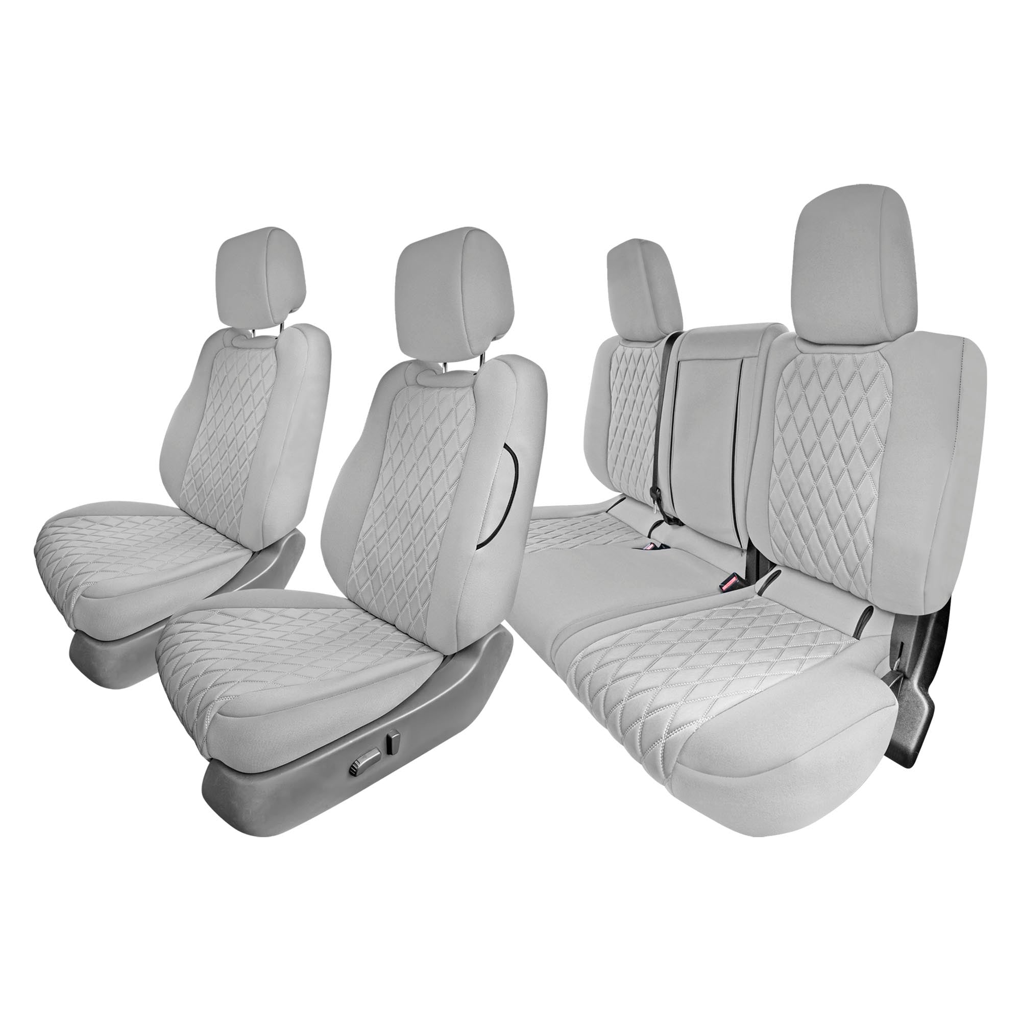 Nissan Titan King Cab/Crew Cab - 2017-2022 - Full Set Seat Covers - Solid Gray Ultraflex Neoprene