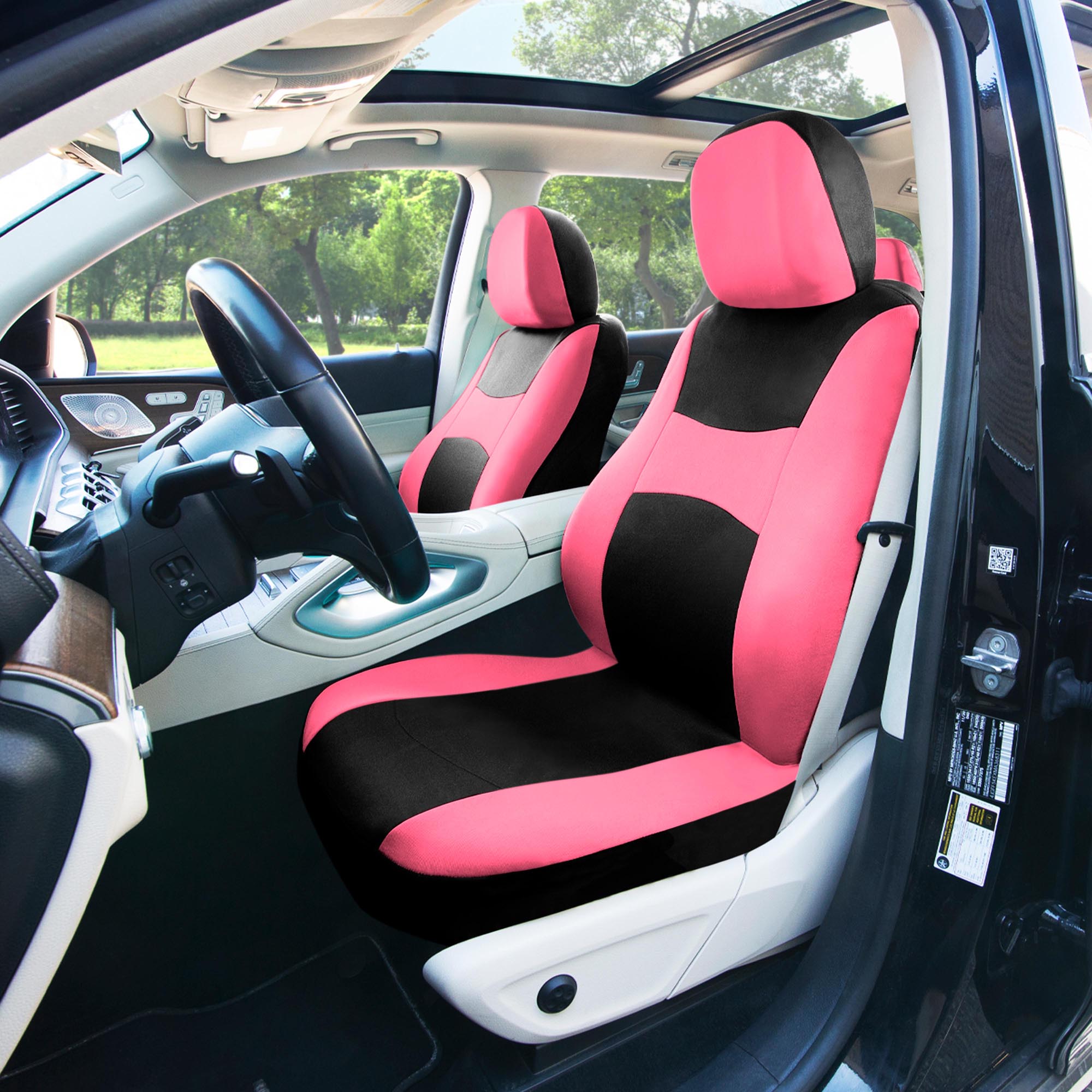 Light & Breezy Flat Cloth Seat Covers - Front Set Pink