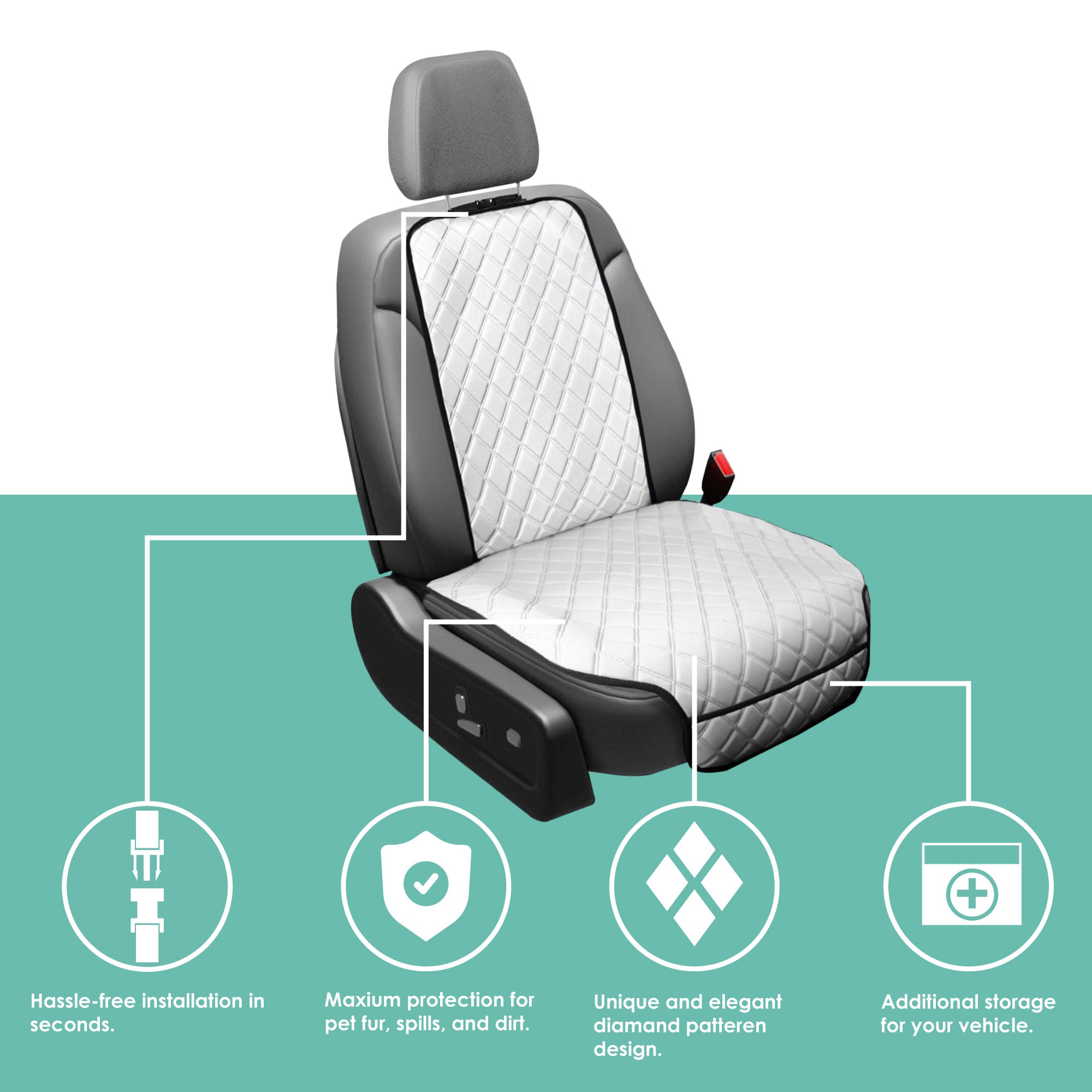 NeoSupreme Seat Protectors - Full Set - Solid White