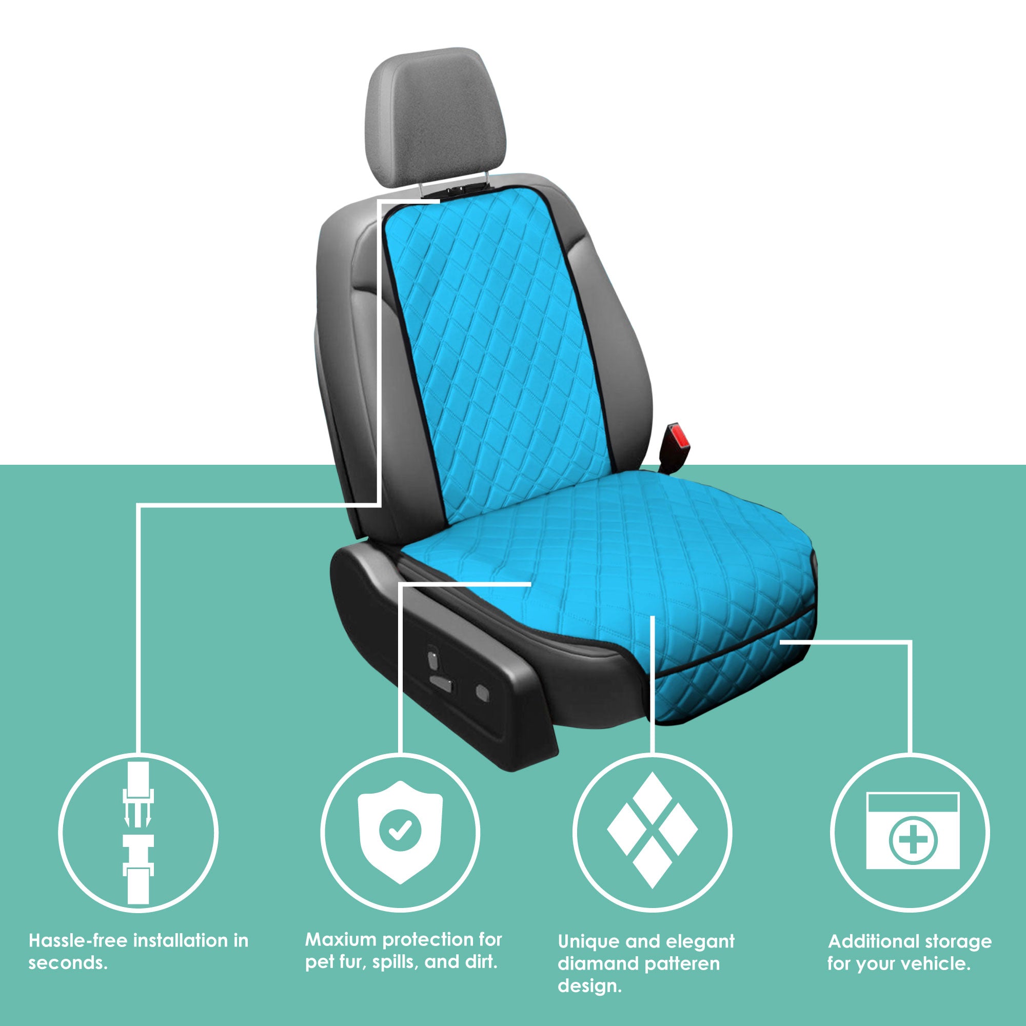 NeoSupreme Seat Protectors - Full Set - Aqua