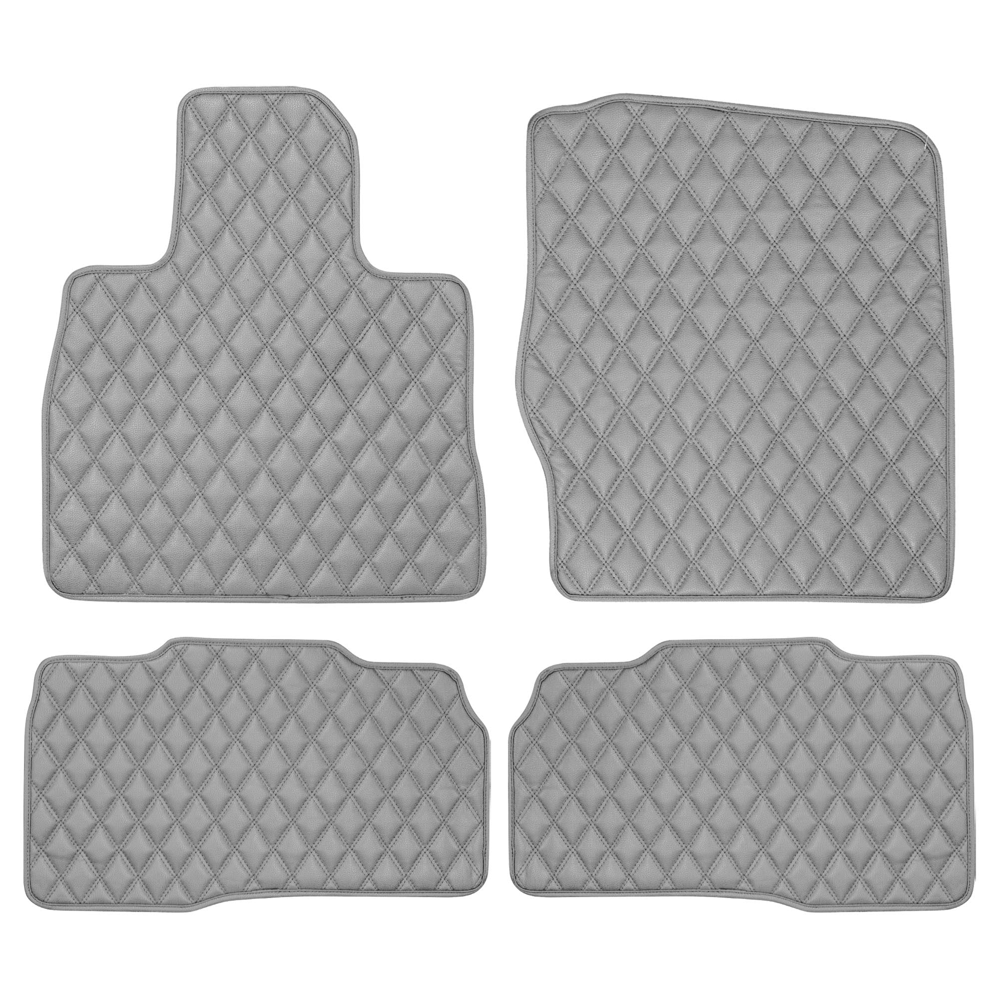 Faux Leather Custom-Fit Floor Mats for 2020-2022 Ford Explorer - Gray