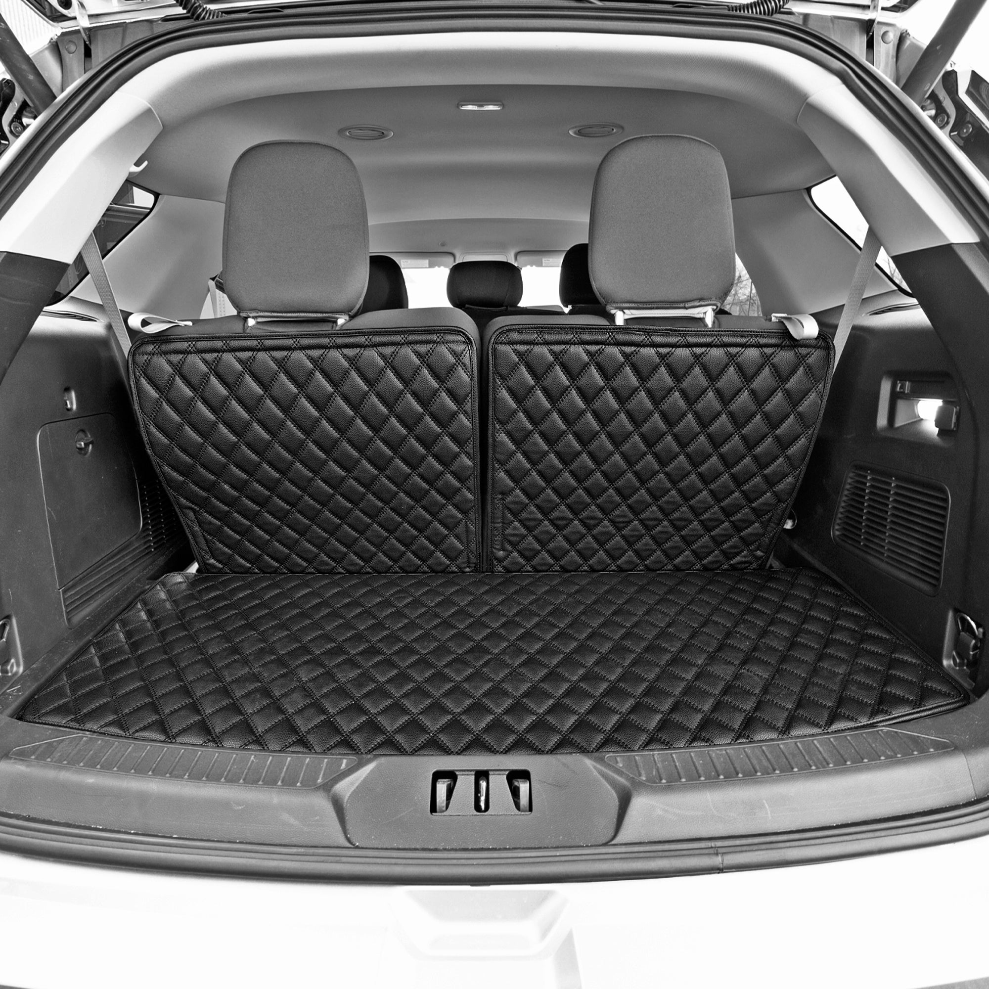 2020-2022 Ford Explorer Faux Leather Custom Fit Trunk Mats - Black