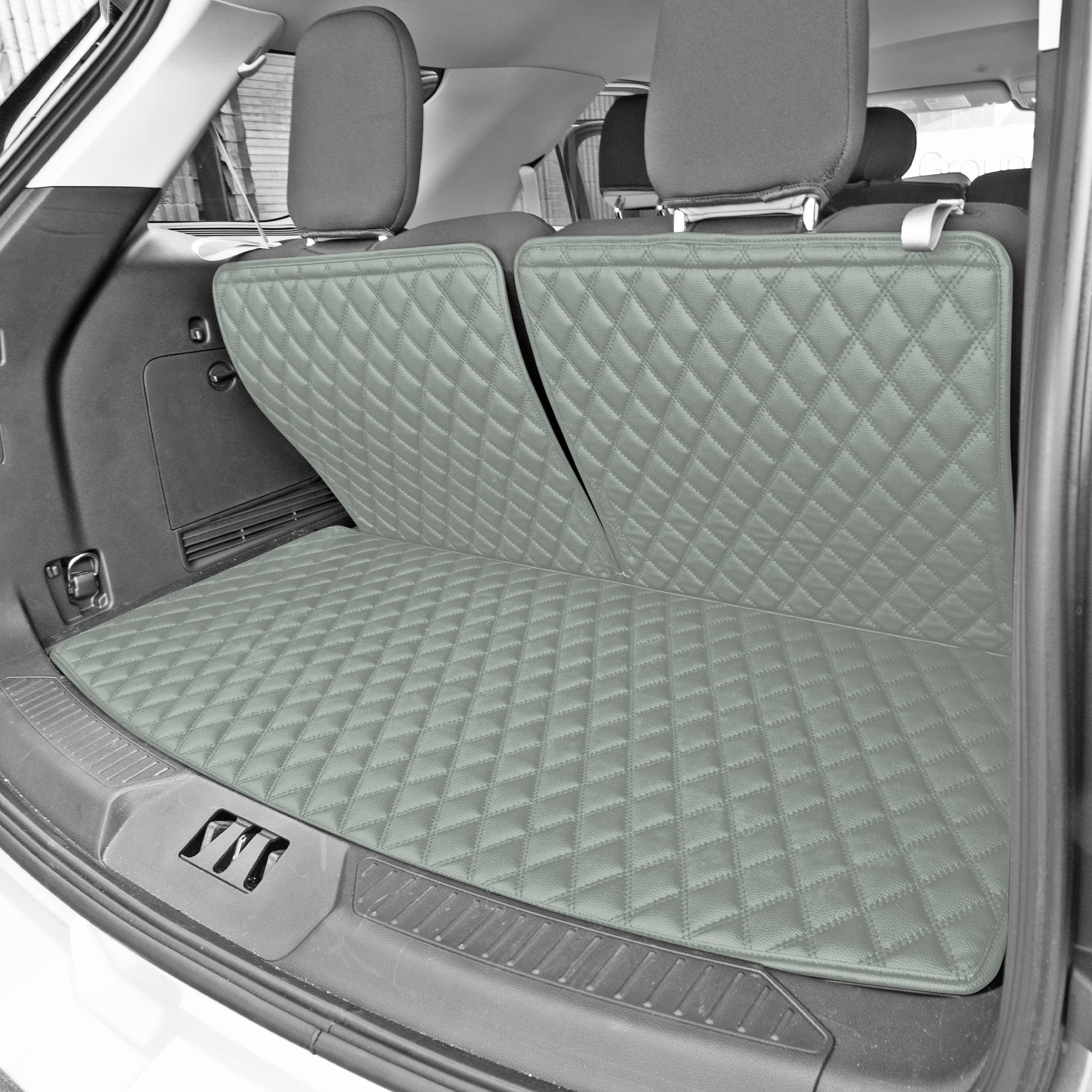 2020-2022 Ford Explorer Faux Leather Custom Fit Trunk Mats - Gray