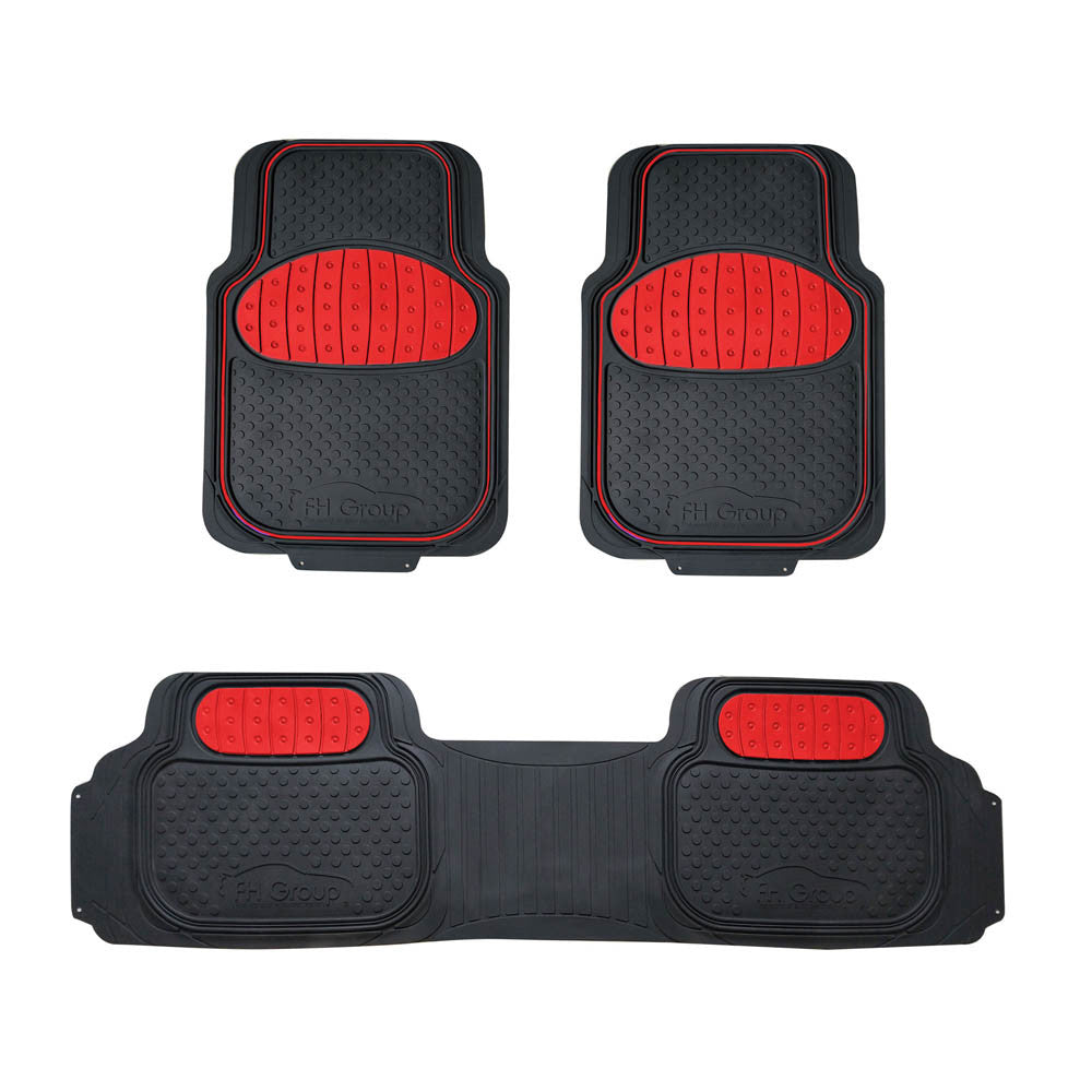Heavy Duty ClimaProof Trimmable Touchdown Non-Slip Rubber Floor Mats Red