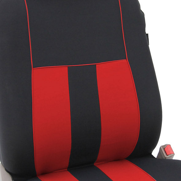 Striking Striped Seat Covers - Front Set Red