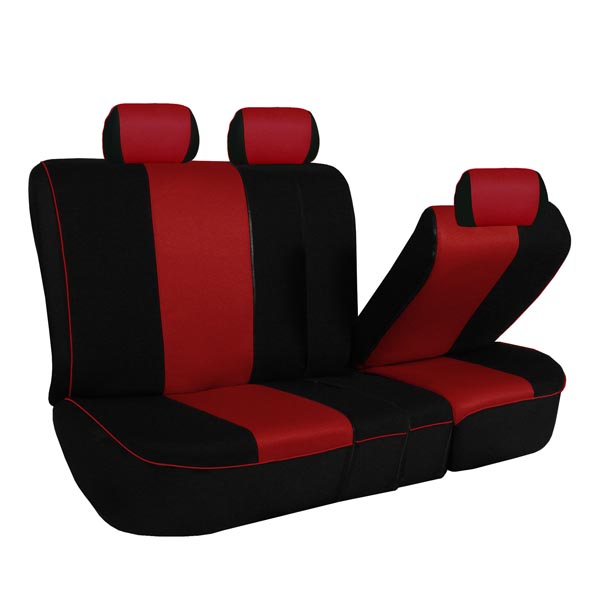 Edgy Piping Seat Covers - Rear Red