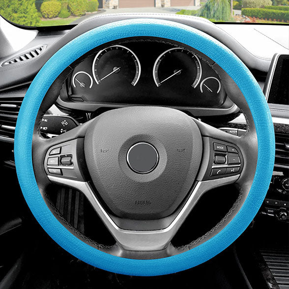 Snake Pattern Silicone steering wheel cover Light Blue