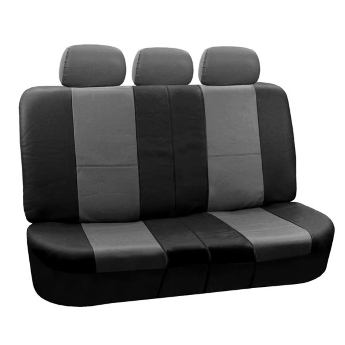Premium PU Leather Seat Covers - Rear Gray / Black