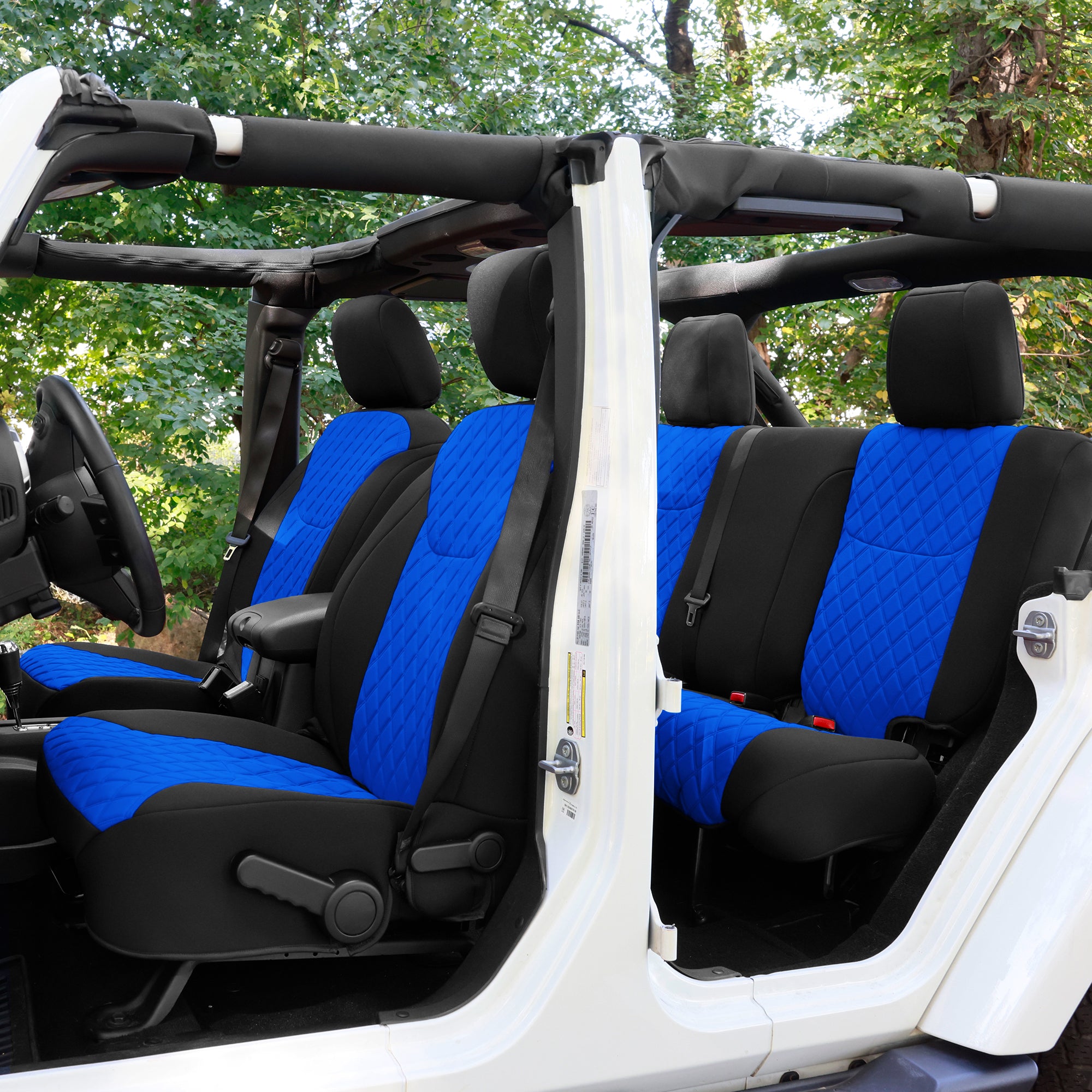 Jeep Wrangler JK 4DR 2007-2018 -  Full Set Seat Covers - Blue Ultraflex Neoprene