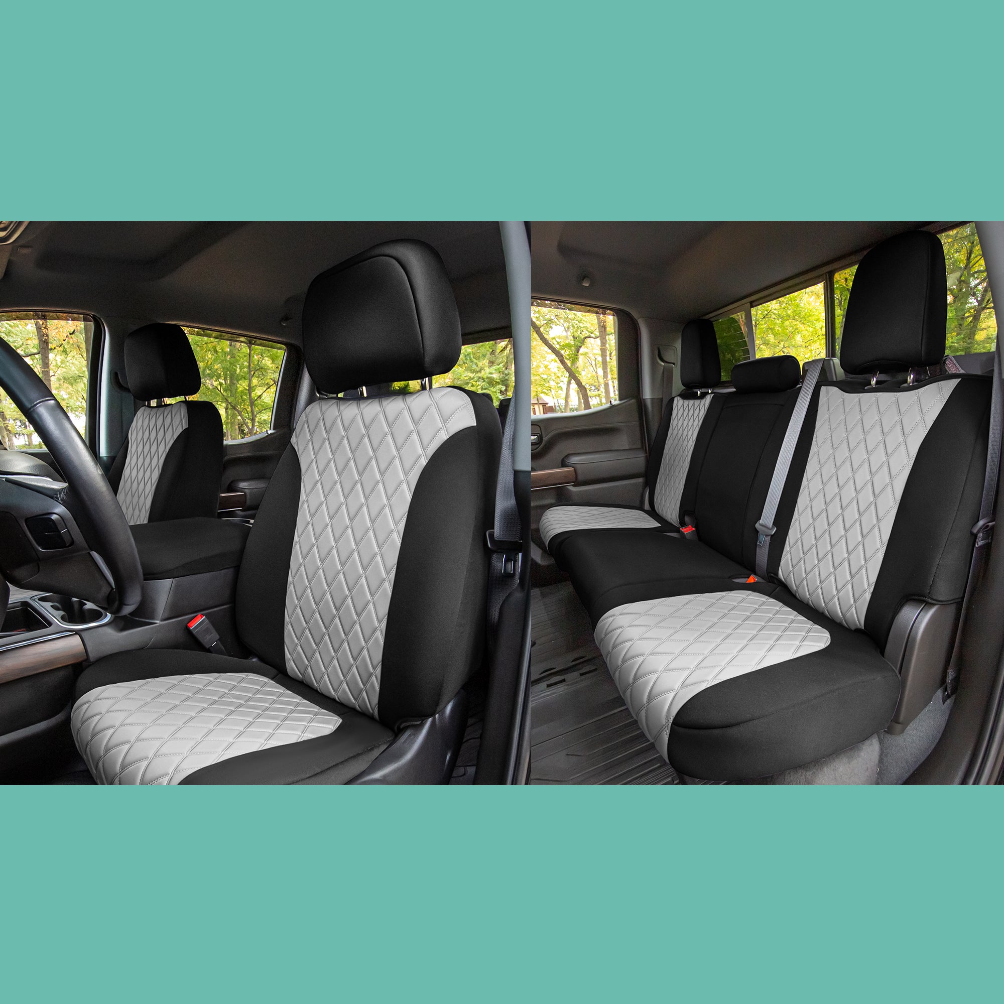 GMC Sierra 1500 2500HD 3500HD SLE Base  2019-2023 - Full Set Seat Covers - Gray Ultraflex Neoprene