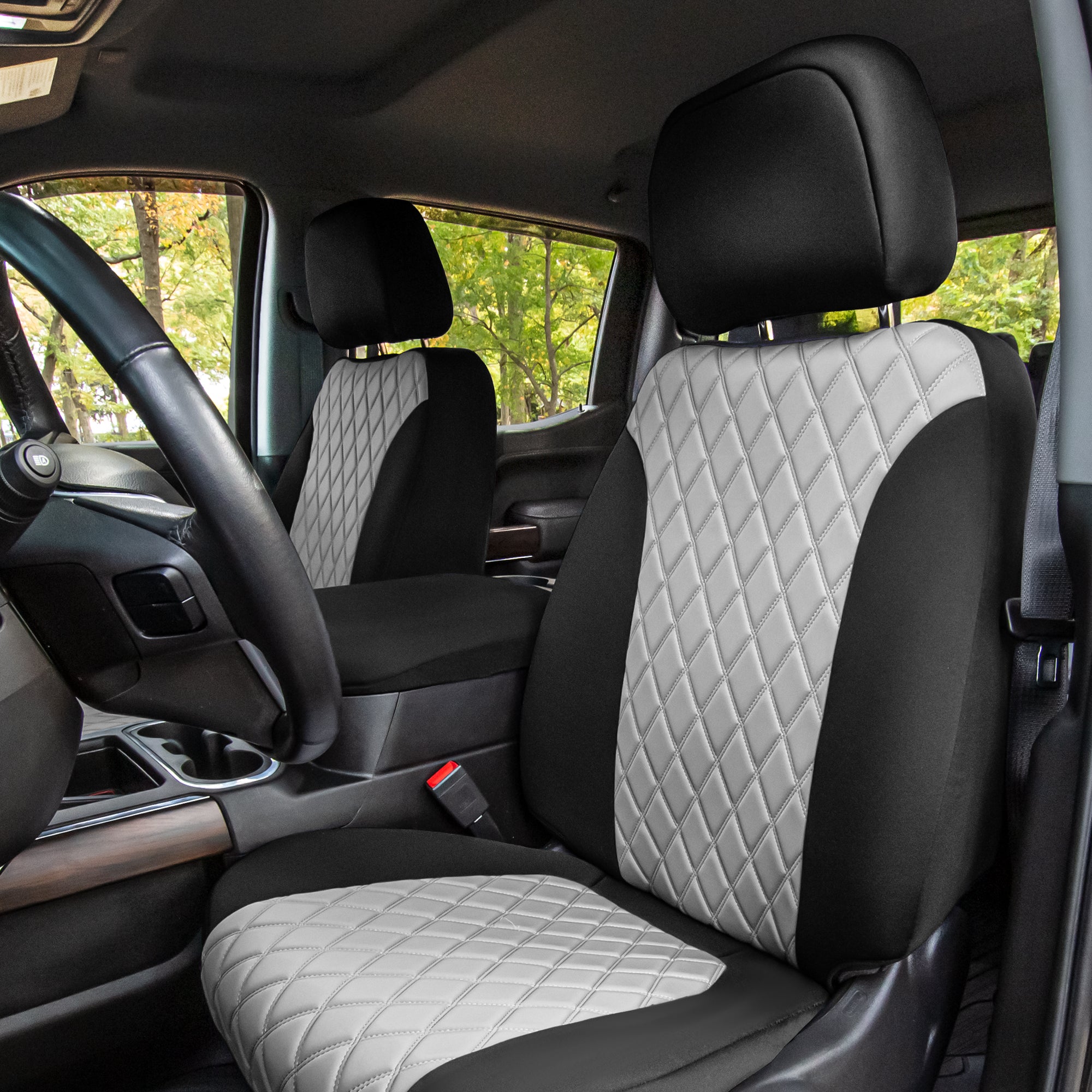 Chevrolet Silverado 1500 2500HD 3500HD WT LT - 2019 - 2023 - Full Set Seat Covers - Gray Ultraflex Neoprene