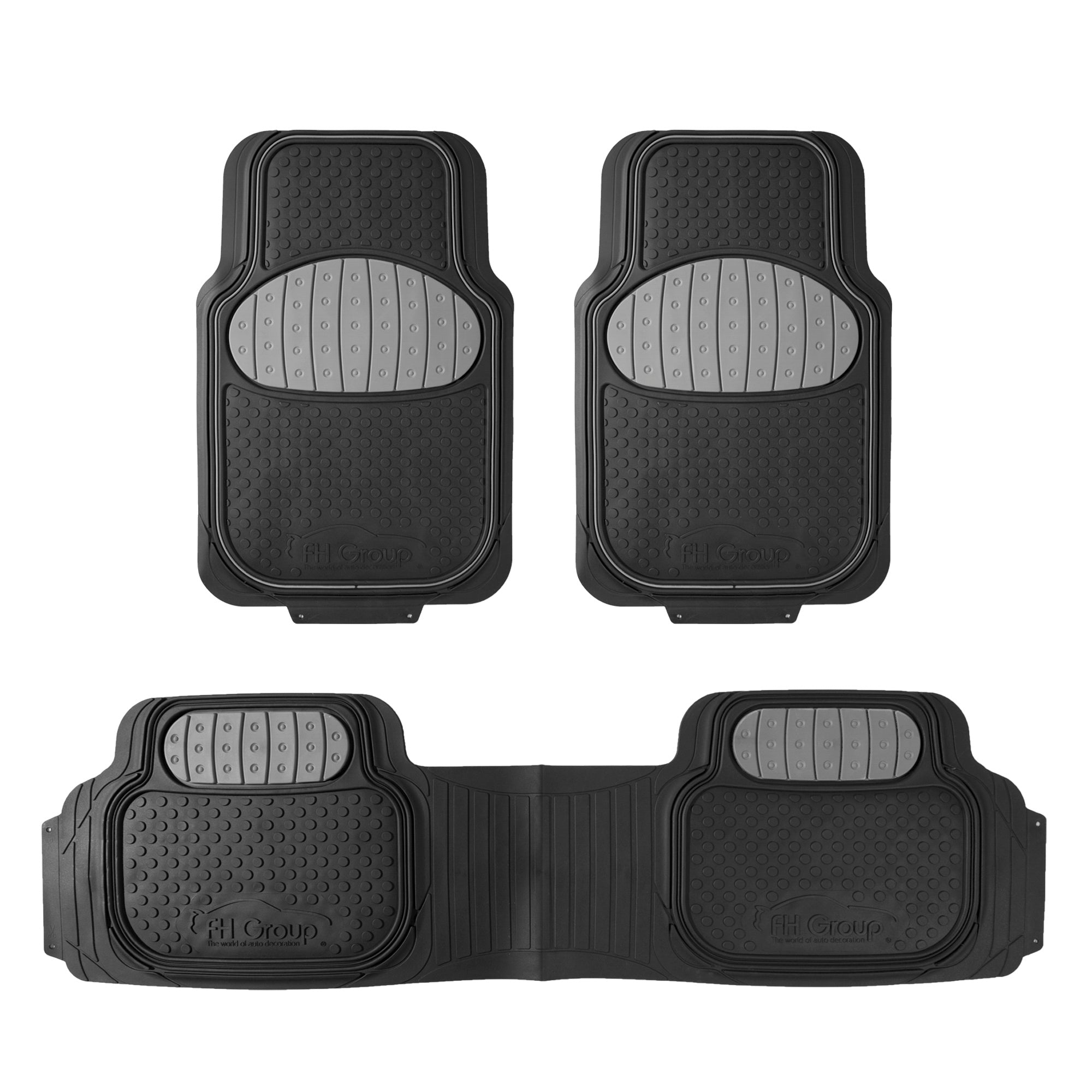 Heavy Duty ClimaProof Trimmable Touchdown Non-Slip Rubber Floor Mats Gray
