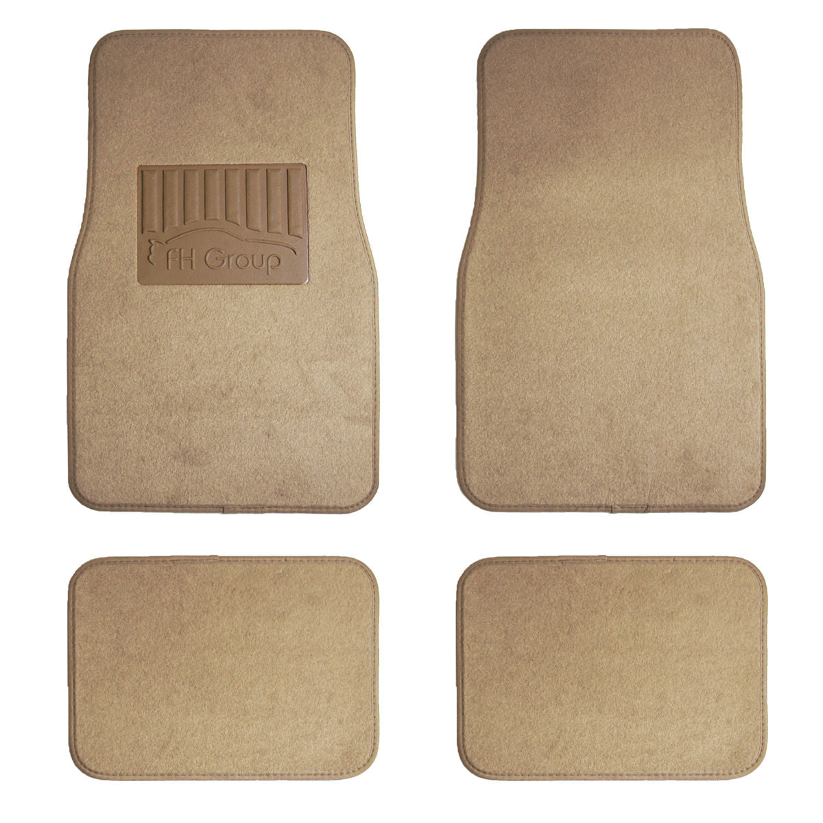 Premium Non-Slip Carpet Floor Mats with Heel Pad - Full Set Beige