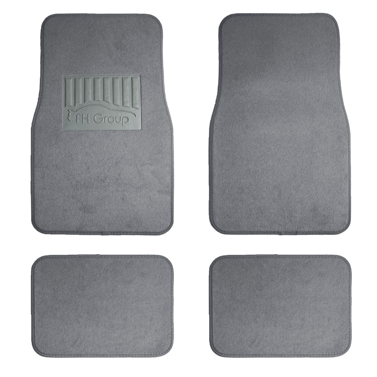 Premium Non-Slip Carpet Floor Mats with Heel Pad - Full Set Gray