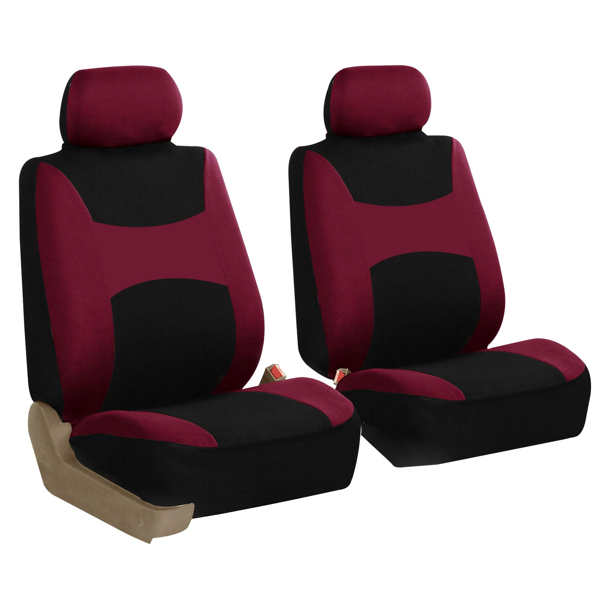 Light & Breezy Flat Cloth Seat Covers - Front Set Burgundy