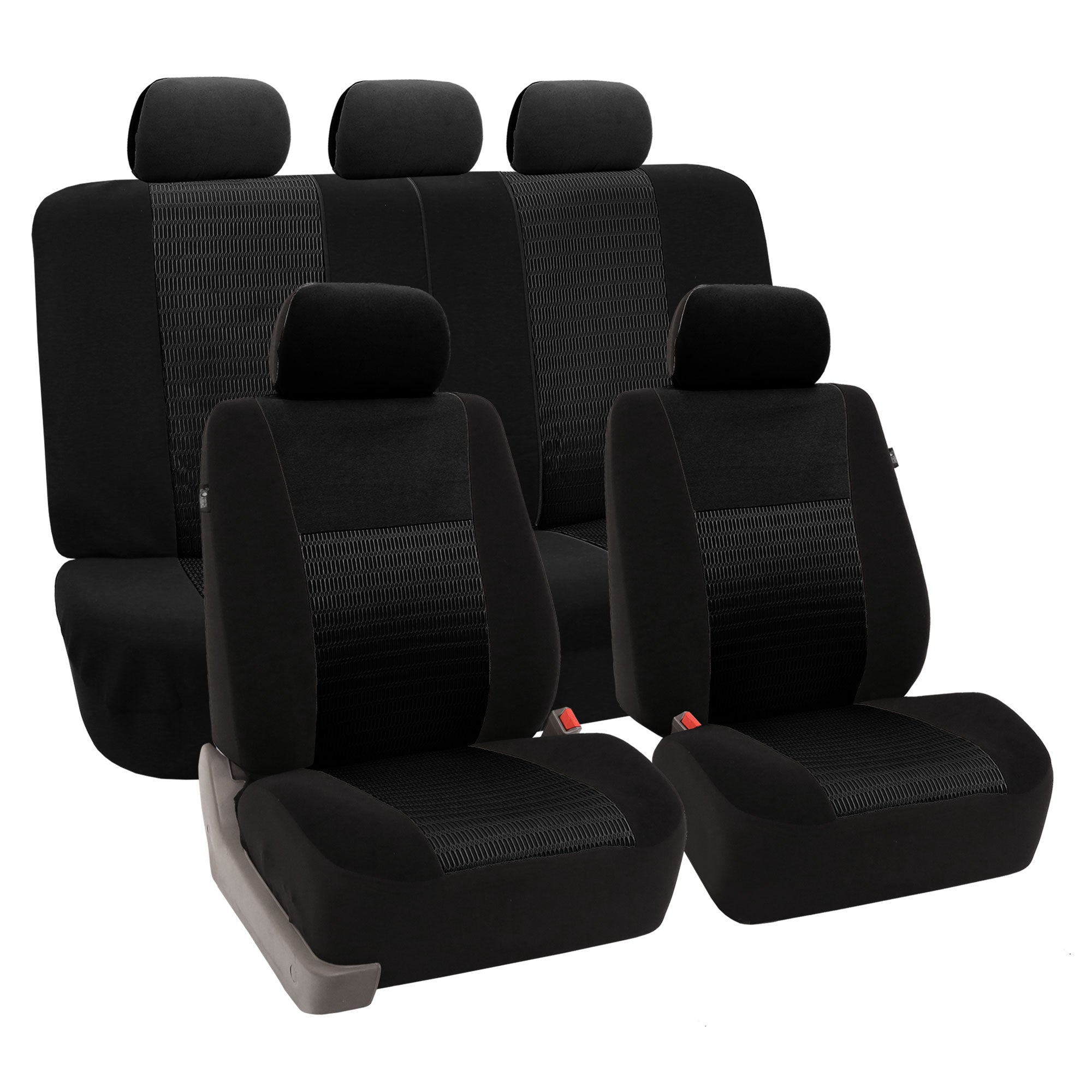 Trendy Elegance 3D Air Mesh 3 Row Seat Covers Black