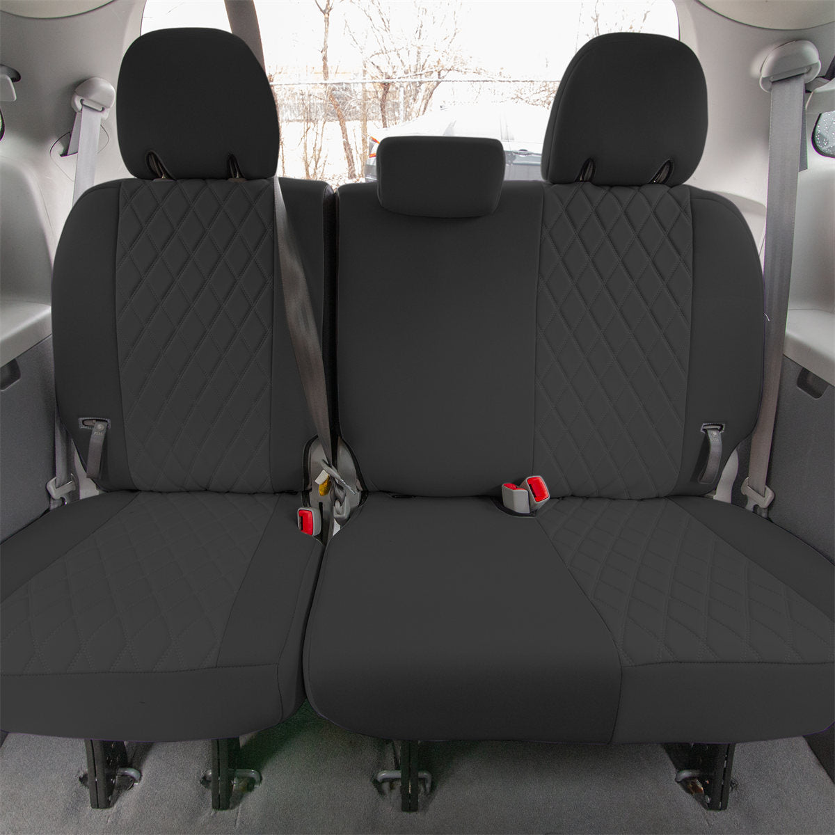 Toyota Sienna - 2011 - 2020 - 3rd Row Set Seat Covers - Black Ultraflex Neoprene