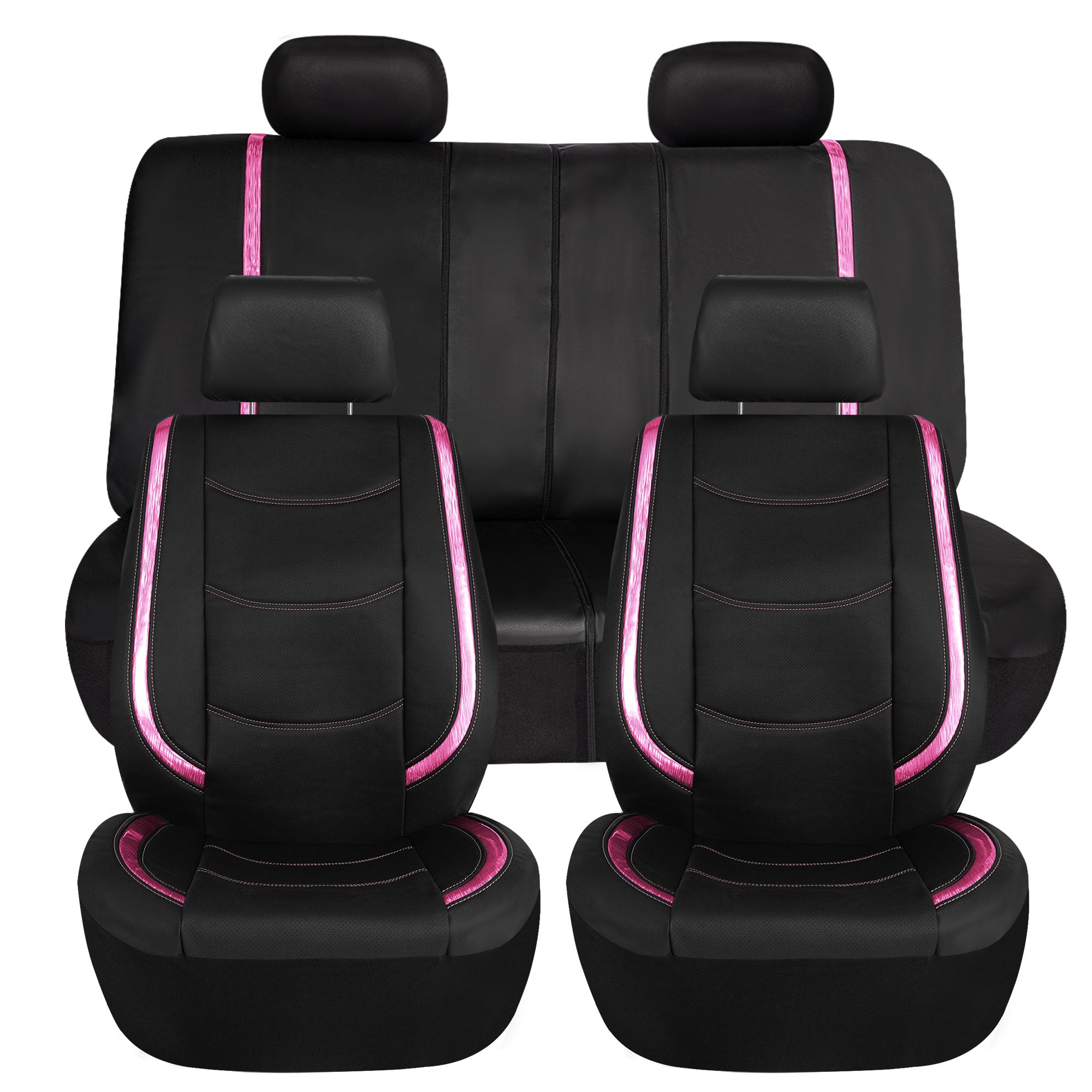 Pink And Black Car Seat Cover Leather Galaxy13 Metallic Striped