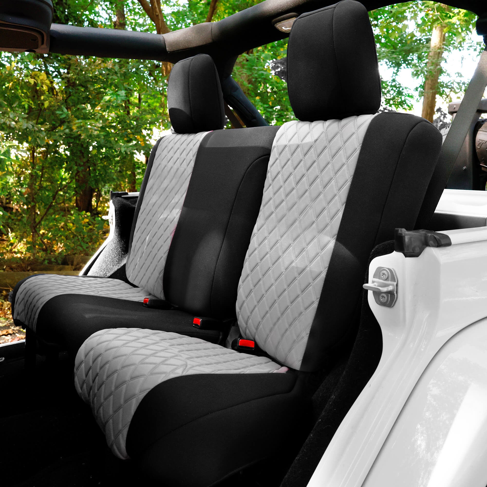 Jeep Wrangler JK 2 Door 2007-2017 -  Rear Set Seat Covers - Gray Ultraflex Neoprene