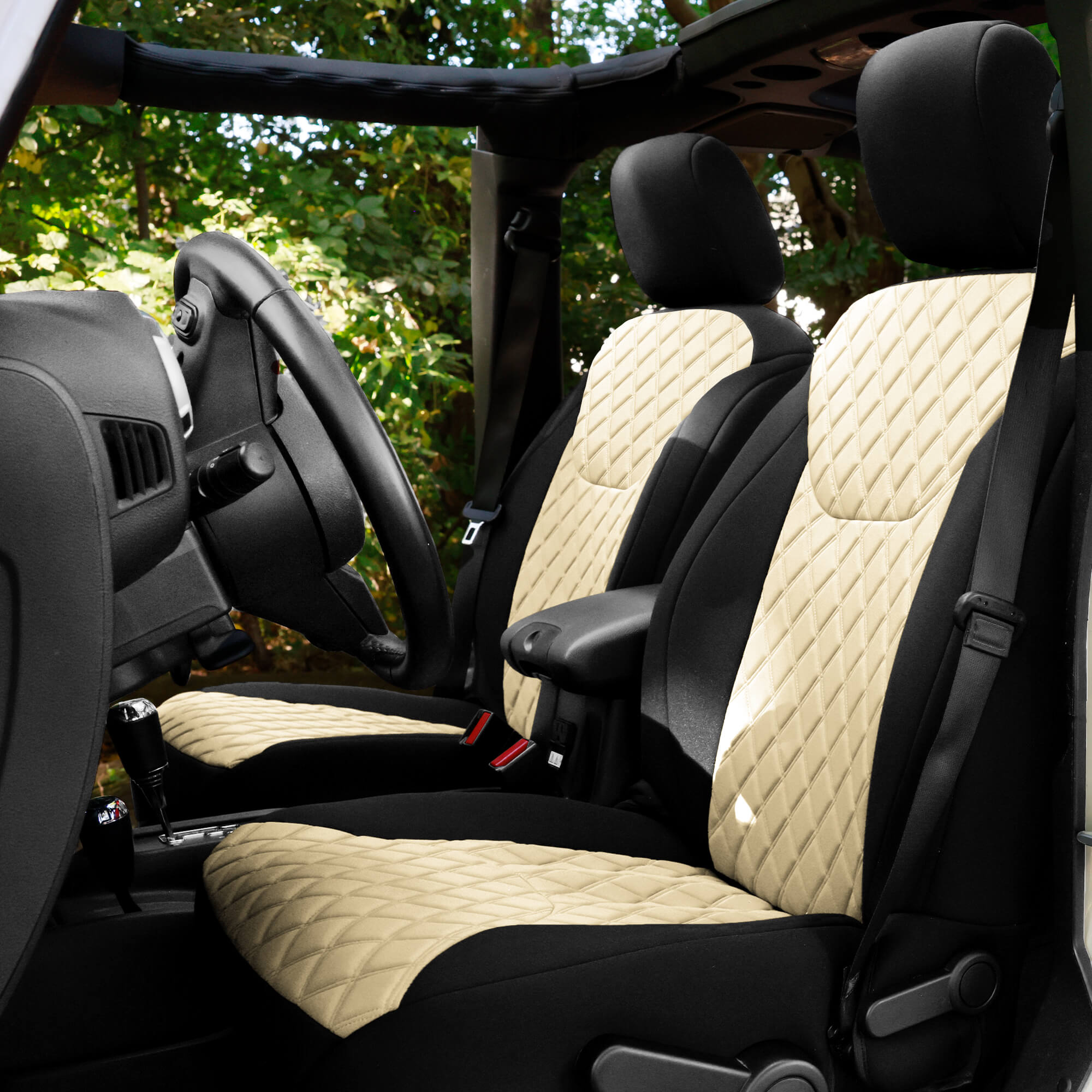 Jeep Wrangler JK 2007-2017 -  Front Set Seat Covers - Beige Ultraflex Neoprene